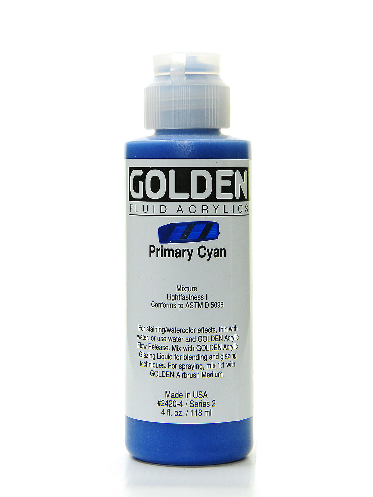 Fluid Acrylics primary cyan 4 oz.