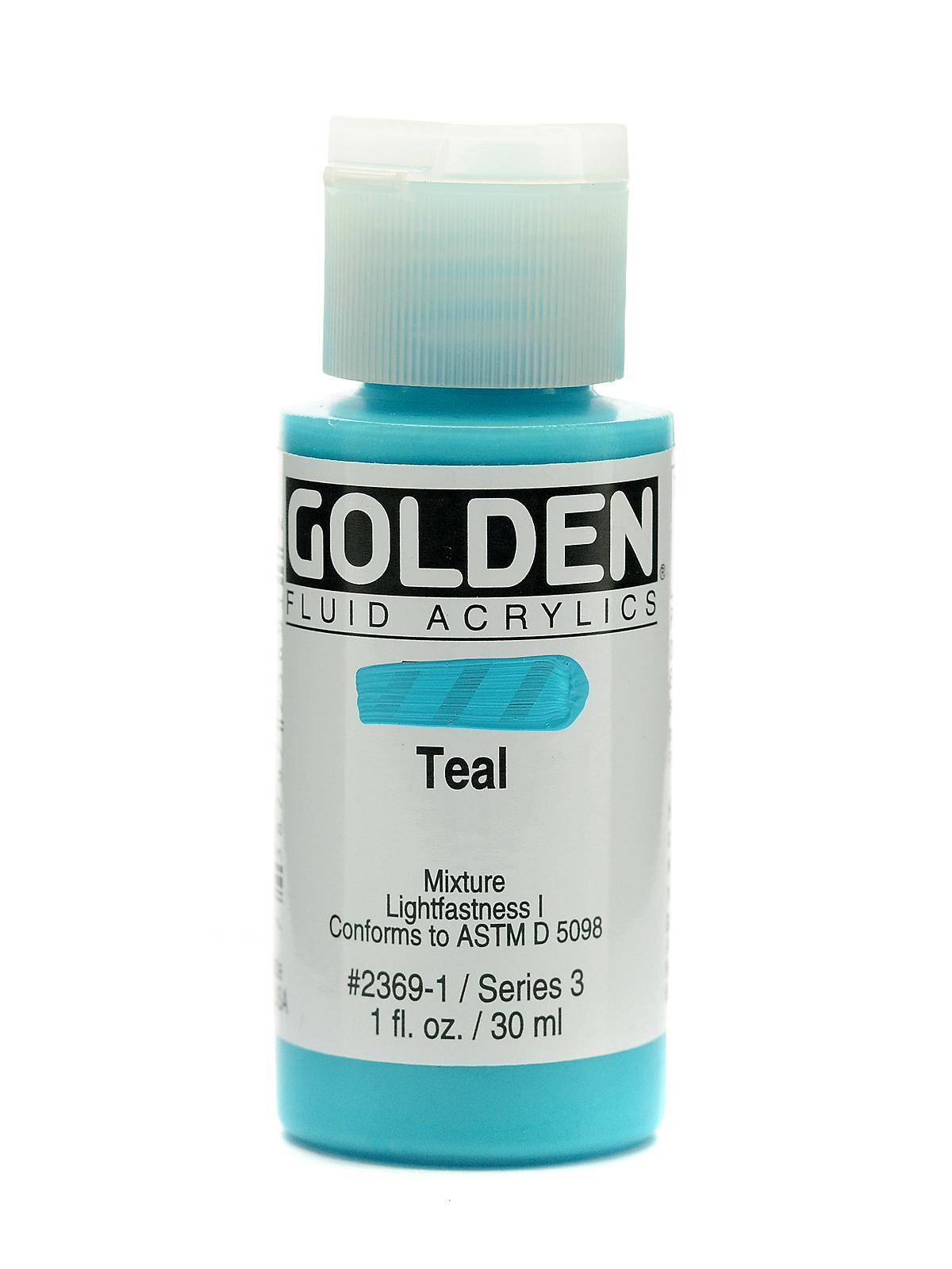 Fluid Acrylics teal 1 oz.