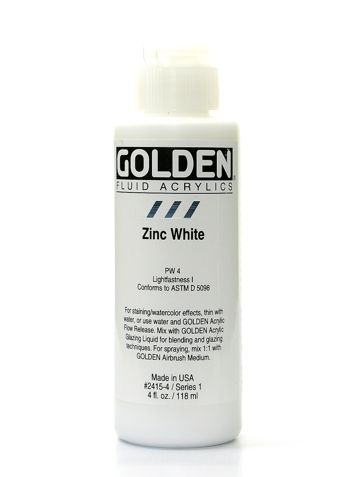 Fluid Acrylics zinc white 4 oz.