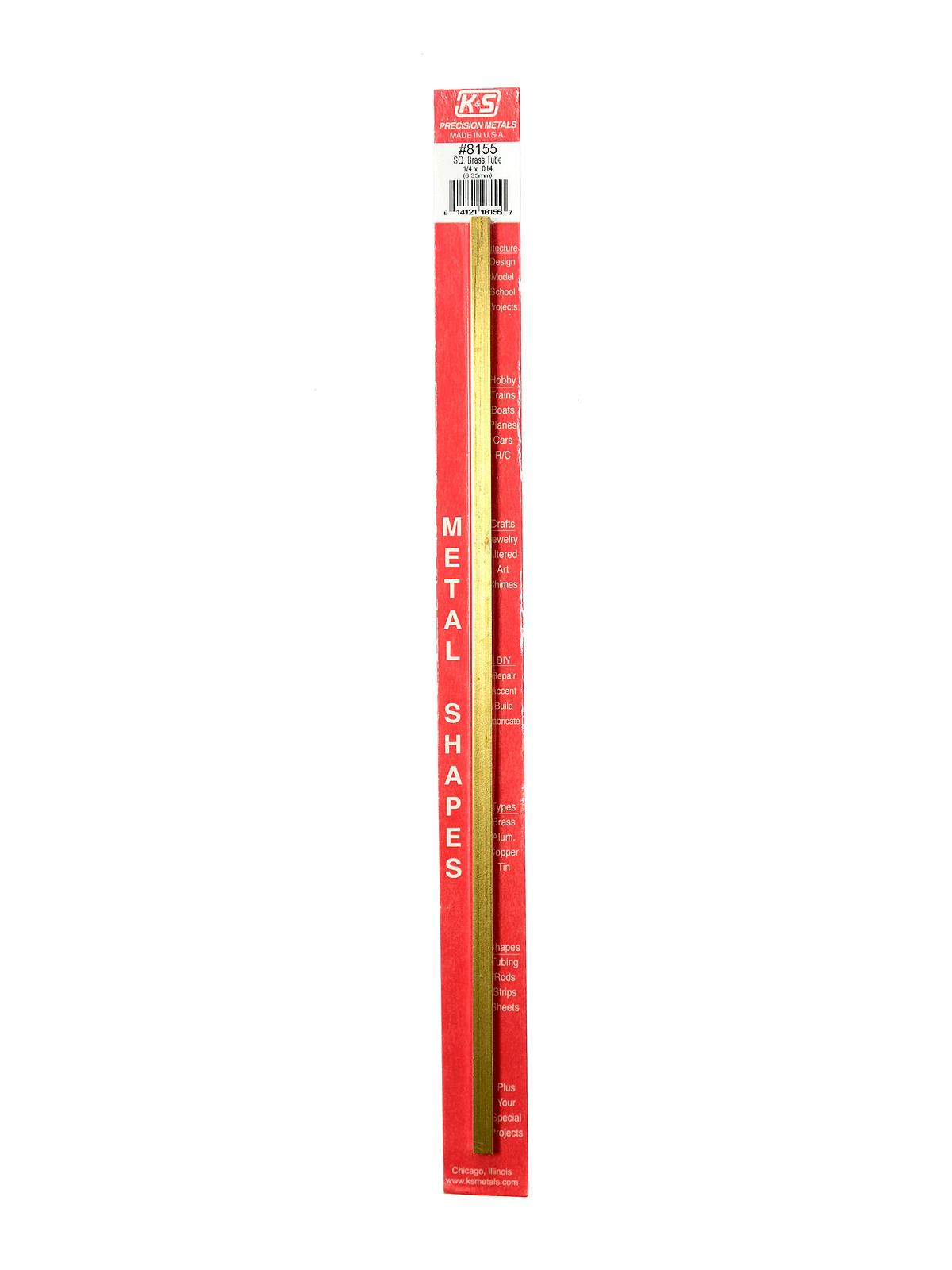 Metal Tubing brass 1 4 in. x 1 4 in. x 12 in. tubing