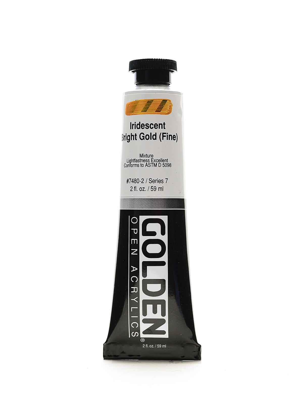 OPEN Acrylic Colors iridescent bright gold (fine) 2 oz. tube