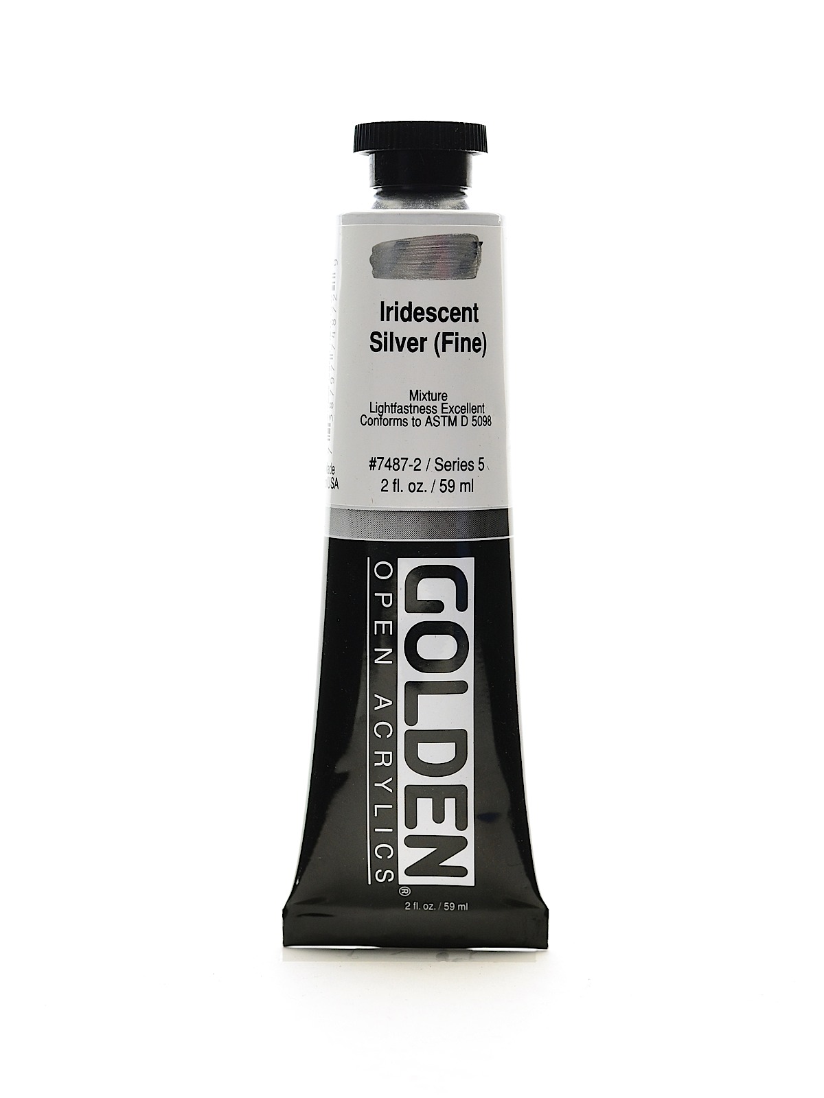 OPEN Acrylic Colors iridescent silver (fine) 2 oz. tube
