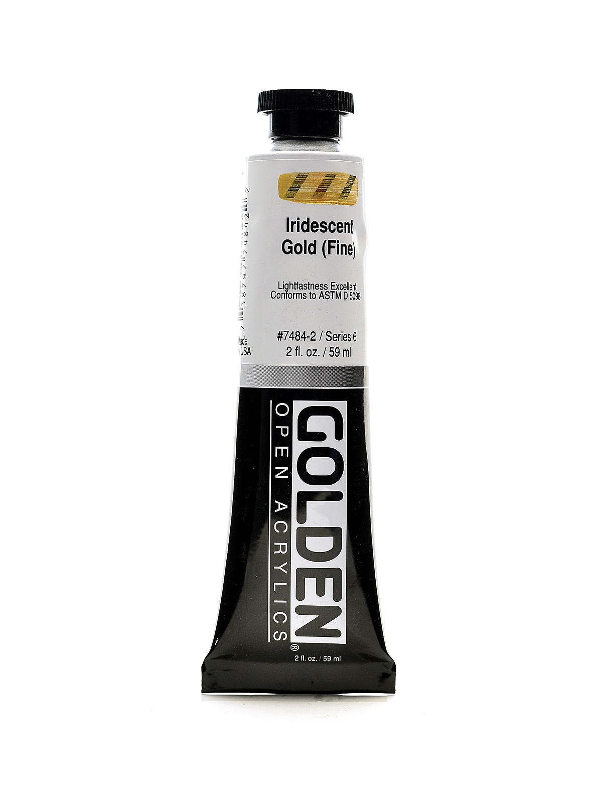 OPEN Acrylic Colors iridescent gold (fine) 2 oz. tube