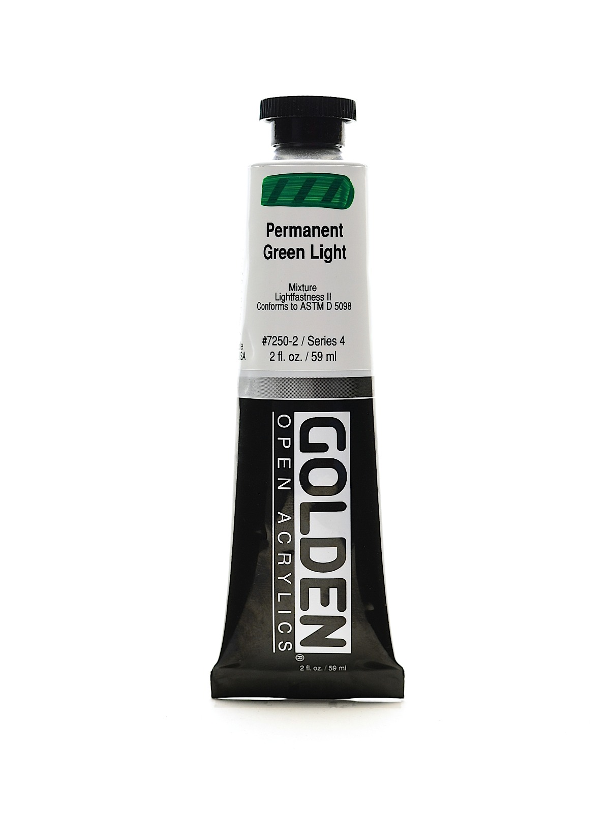 OPEN Acrylic Colors permanent green light 2 oz. tube