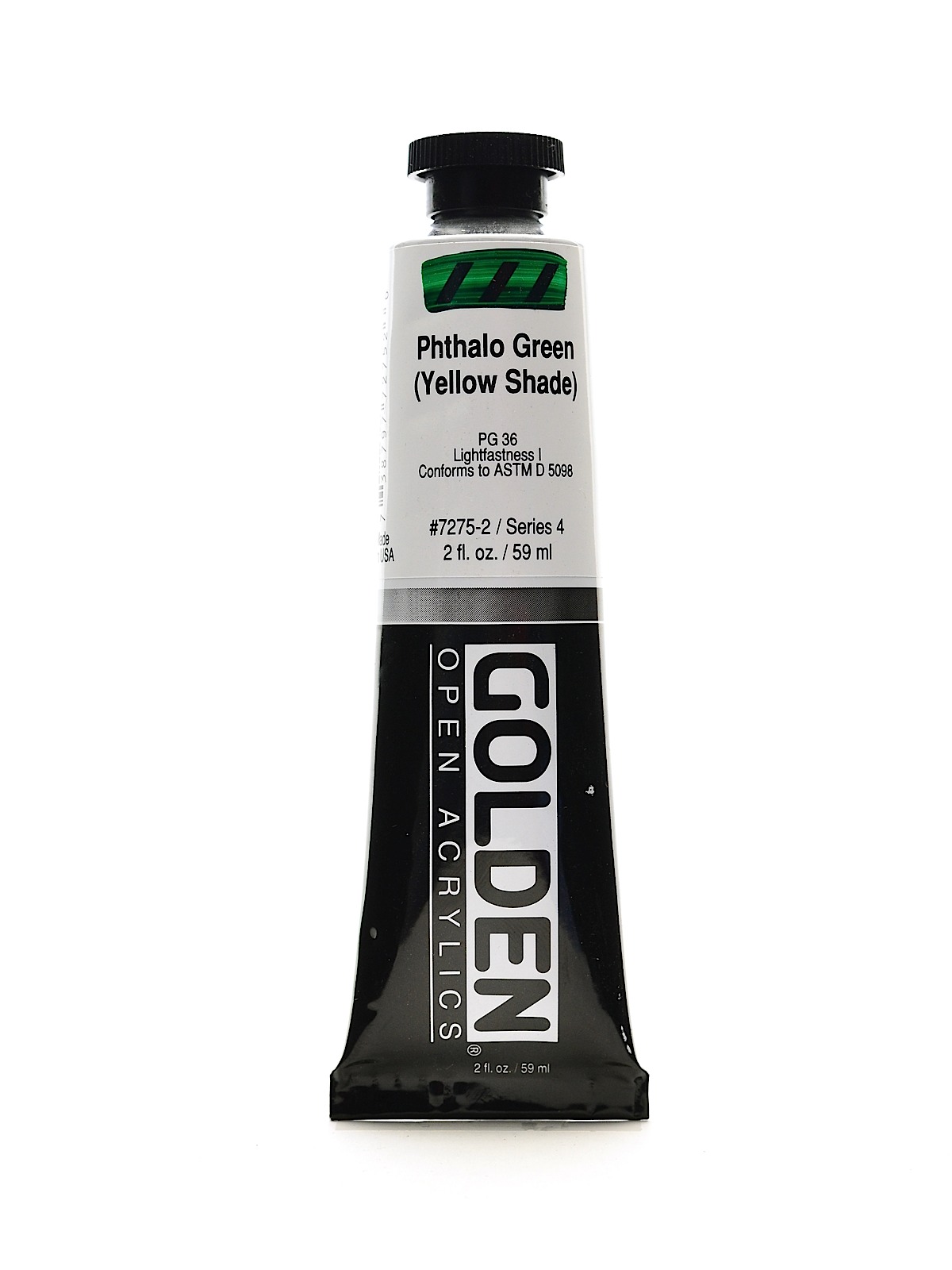 OPEN Acrylic Colors phthalo green (yellow shade) 2 oz. tube