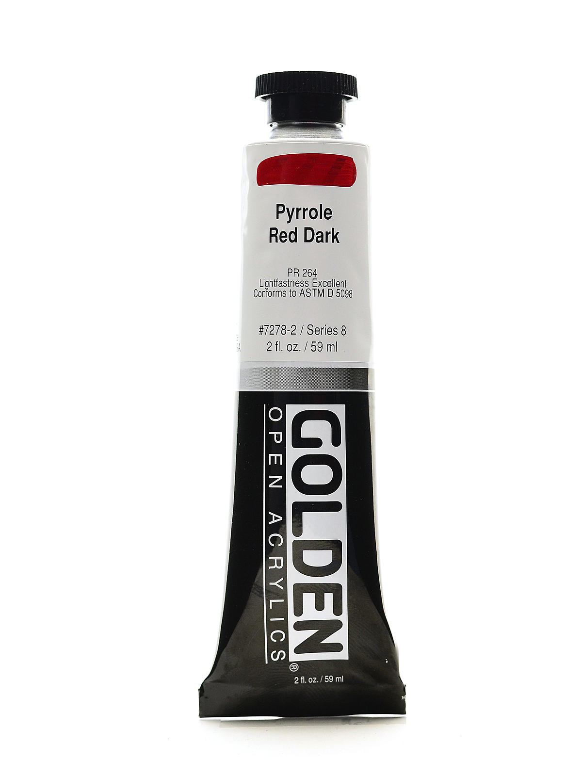 OPEN Acrylic Colors pyrrole red dark 2 oz. tube