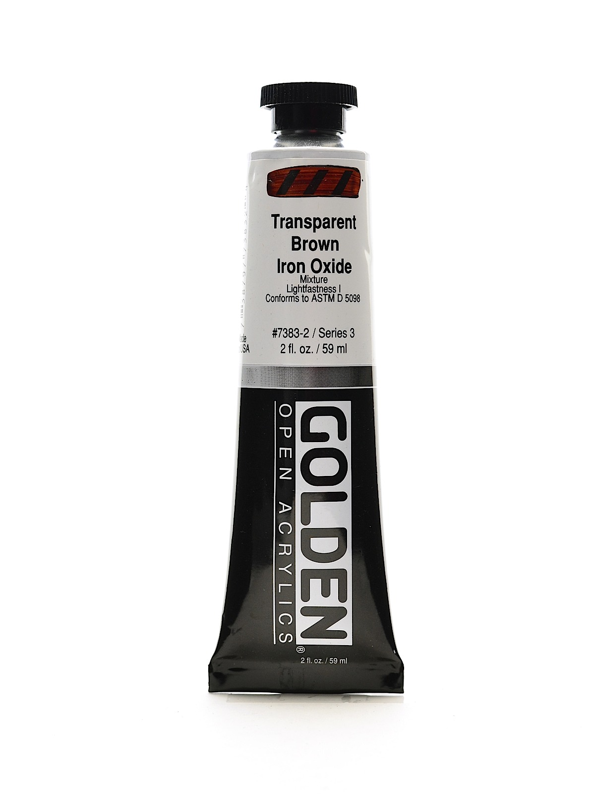 OPEN Acrylic Colors transparent brown iron oxide 2 oz. tube