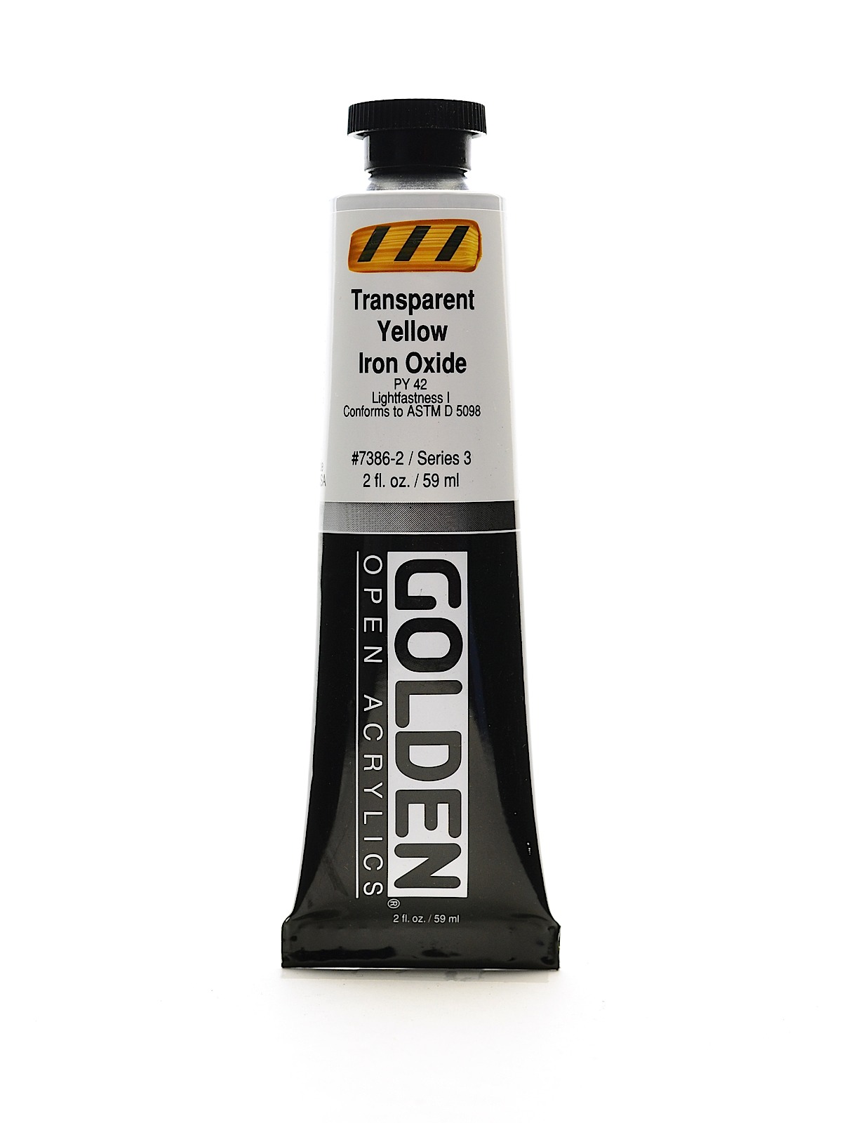 OPEN Acrylic Colors transparent yellow iron oxide 2 oz. tube
