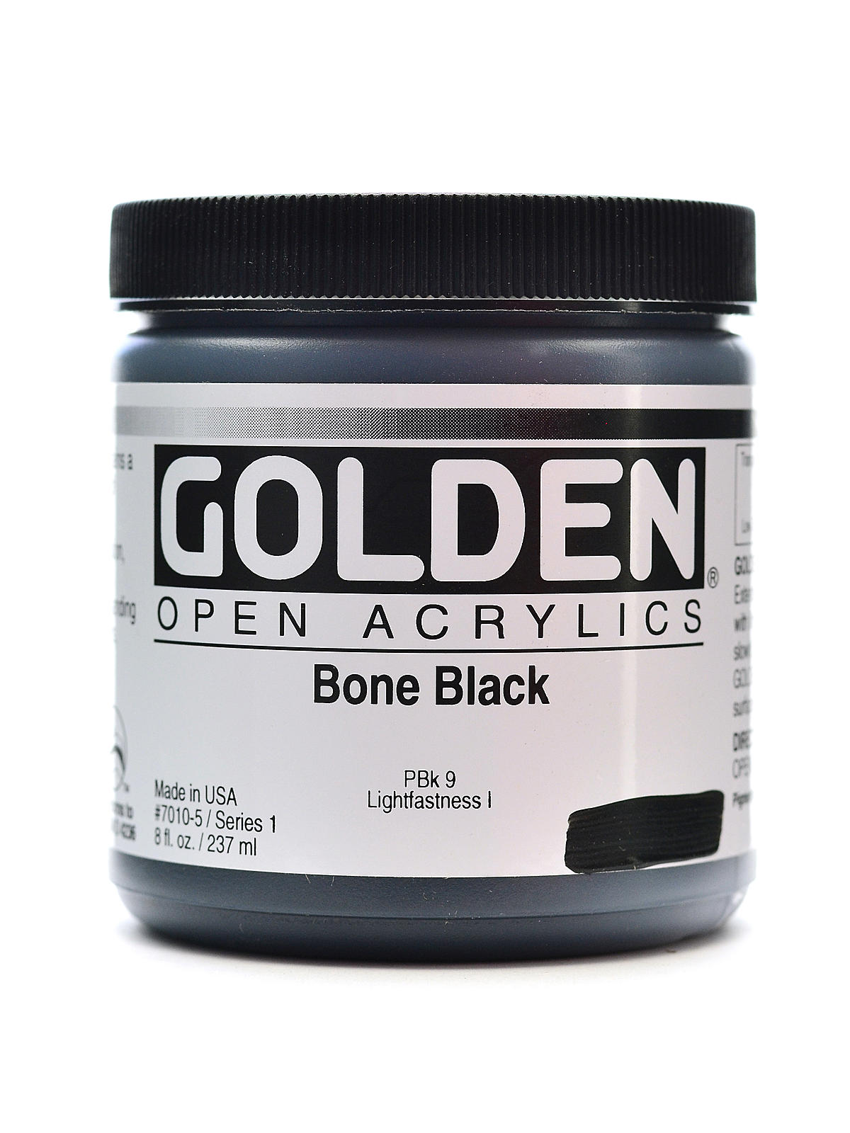 OPEN Acrylic Colors bone black 8 oz. jar