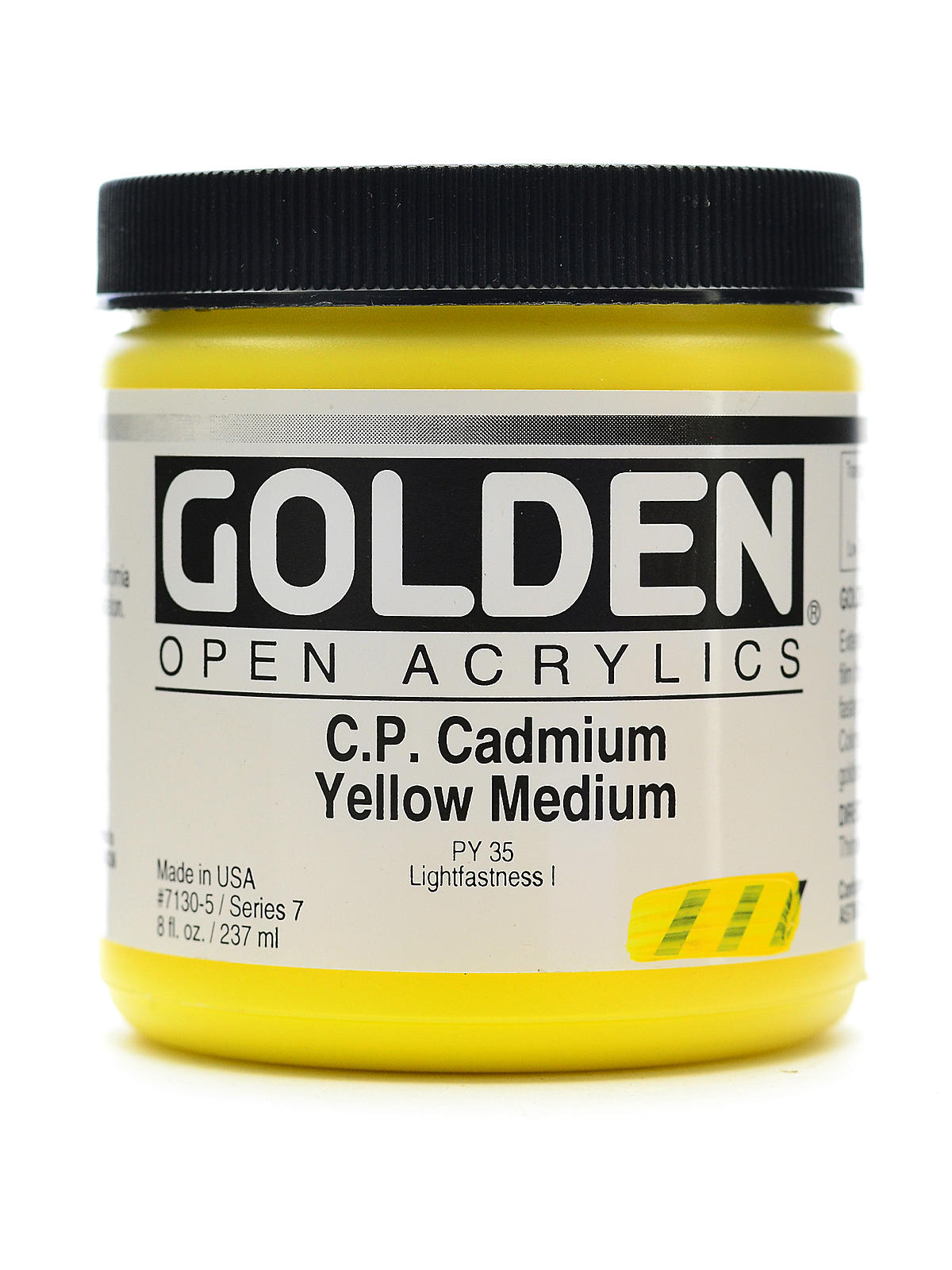 OPEN Acrylic Colors cadmium yellow medium (CP) 8 oz. jar