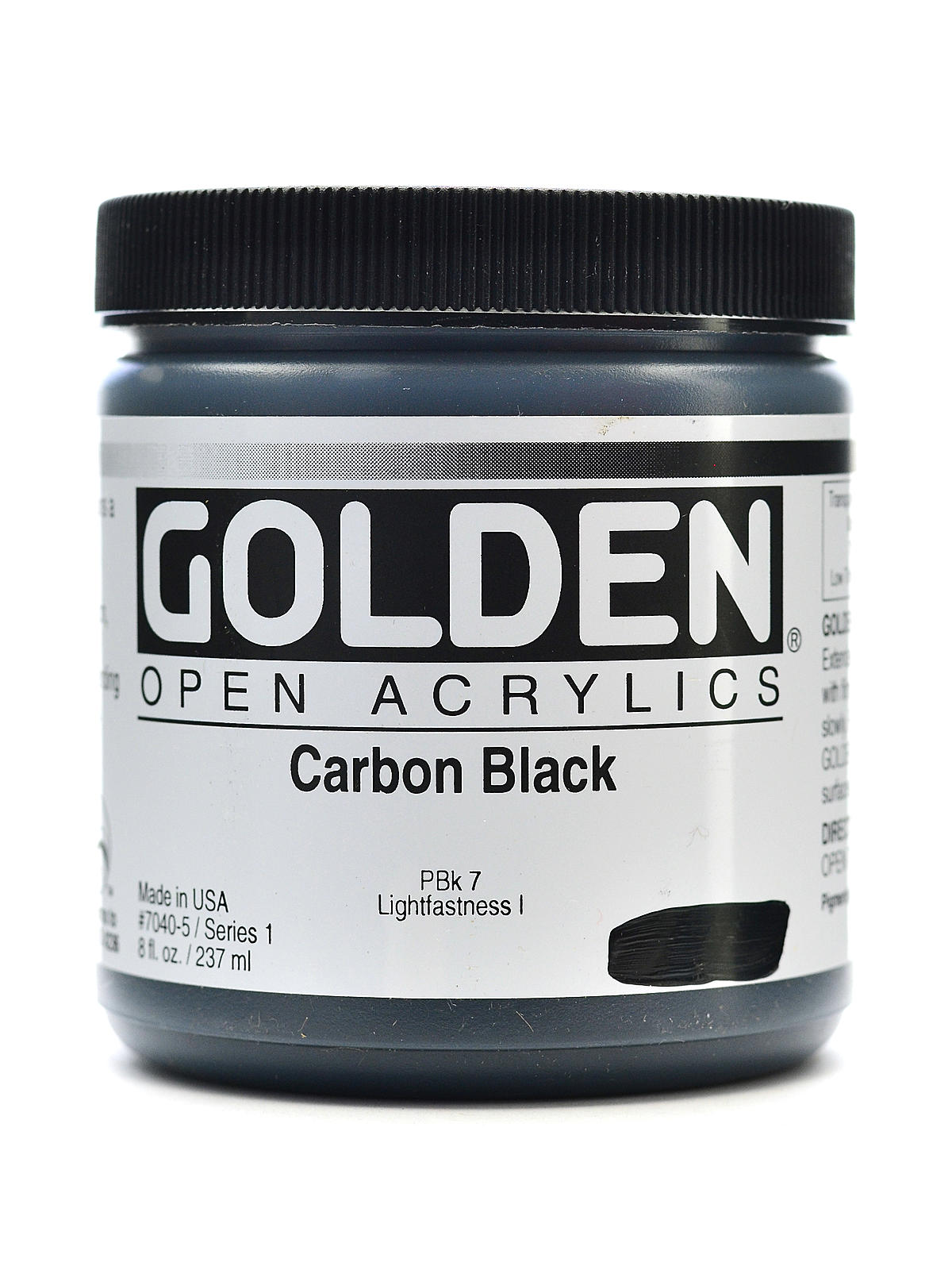 OPEN Acrylic Colors carbon black 8 oz. jar