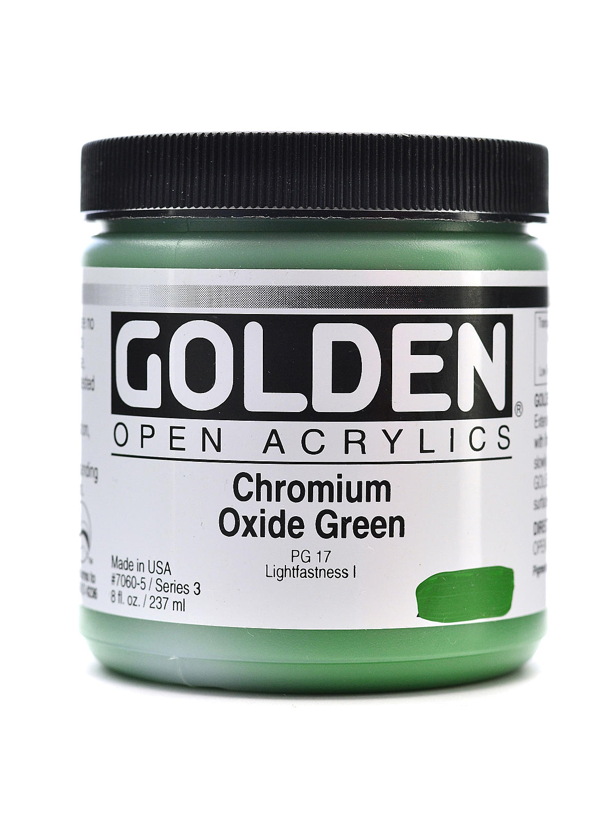 OPEN Acrylic Colors chromium oxide green 8 oz. jar