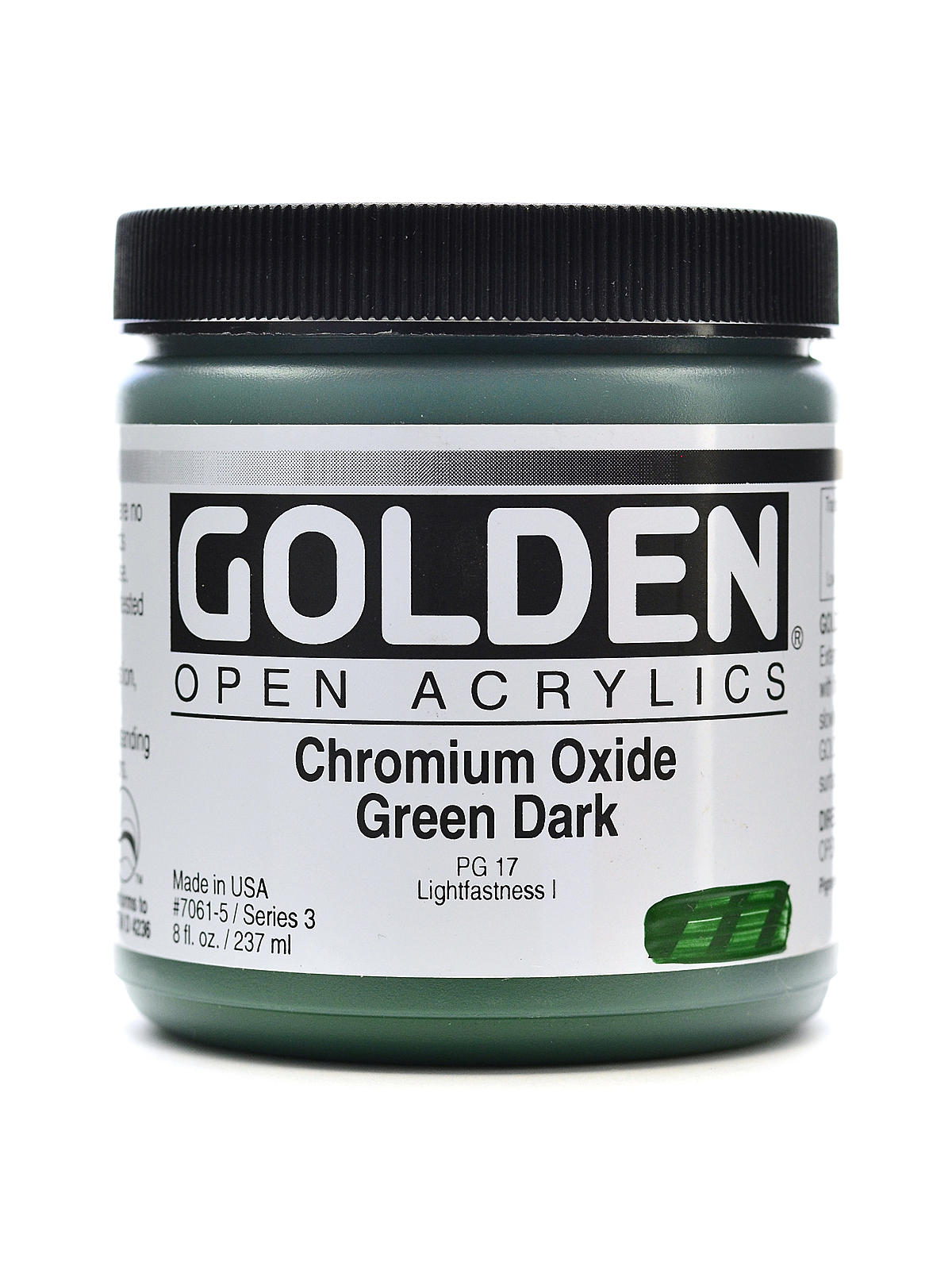 OPEN Acrylic Colors chromium oxide green dark 8 oz. jar