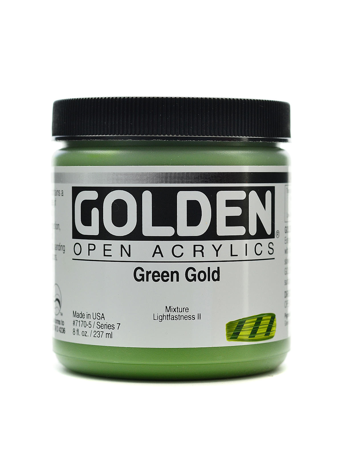 OPEN Acrylic Colors green gold 8 oz. jar