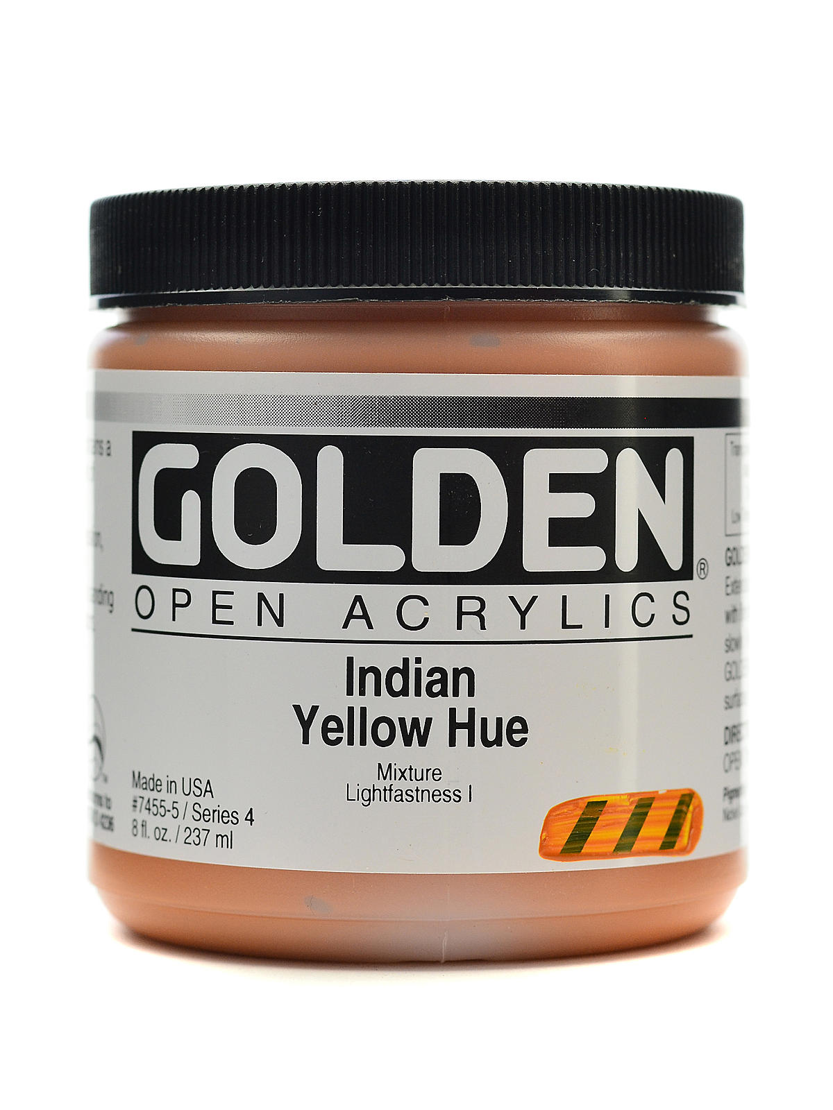 OPEN Acrylic Colors Indian yellow hue 8 oz. jar