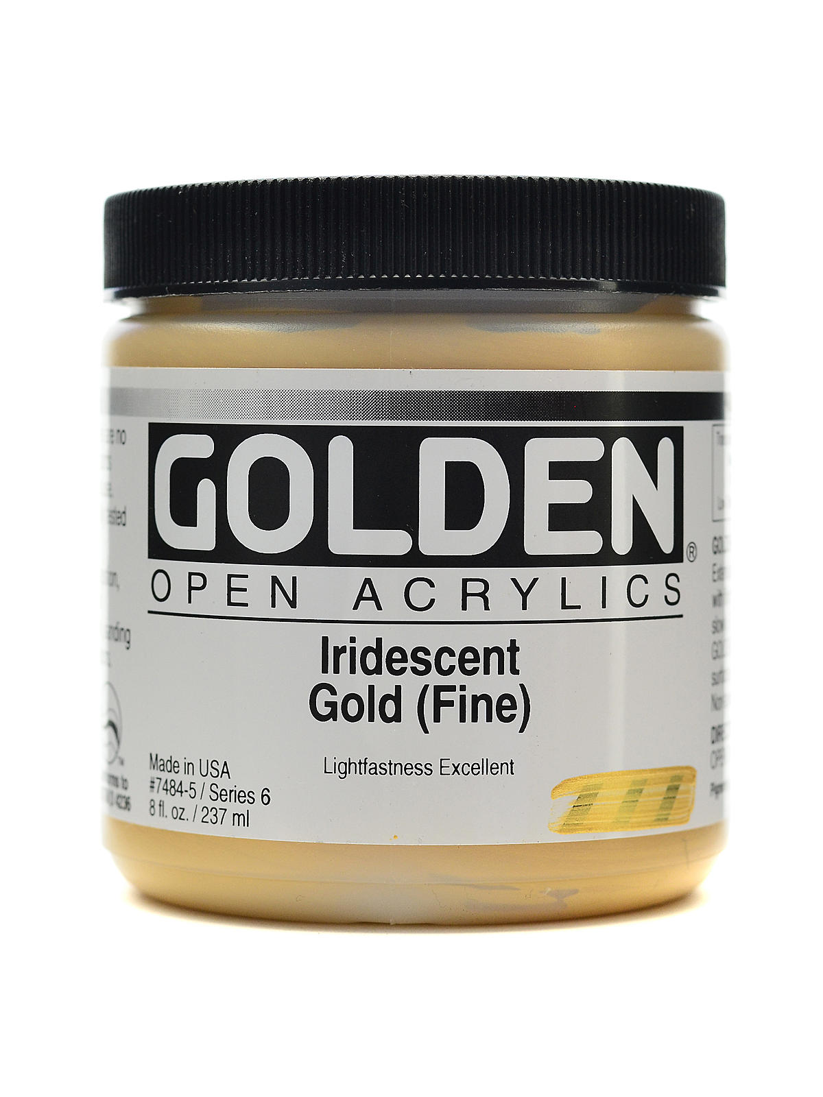OPEN Acrylic Colors iridescent bright gold (fine) 8 oz. jar