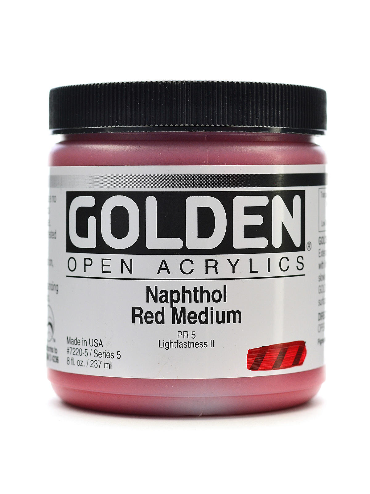 OPEN Acrylic Colors naphthol red medium 8 oz. jar
