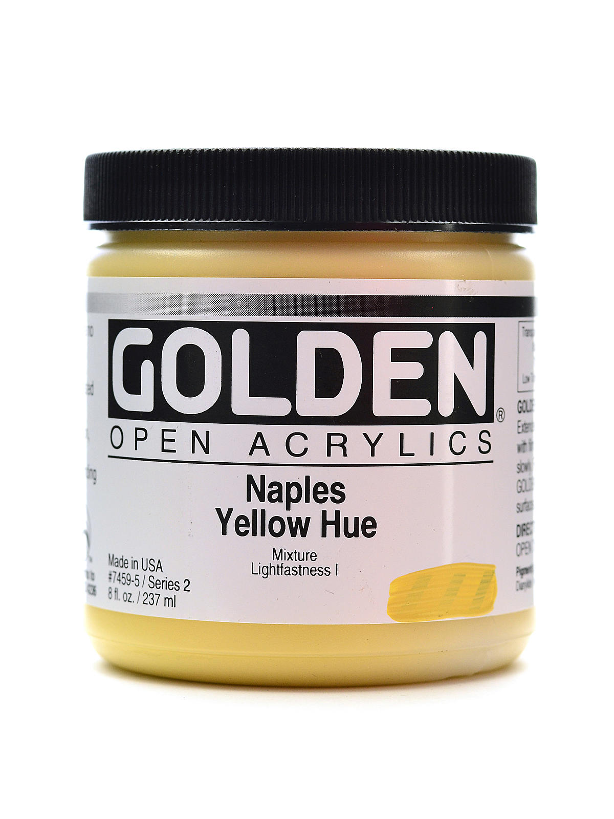 OPEN Acrylic Colors Naples yellow hue 8 oz. jar