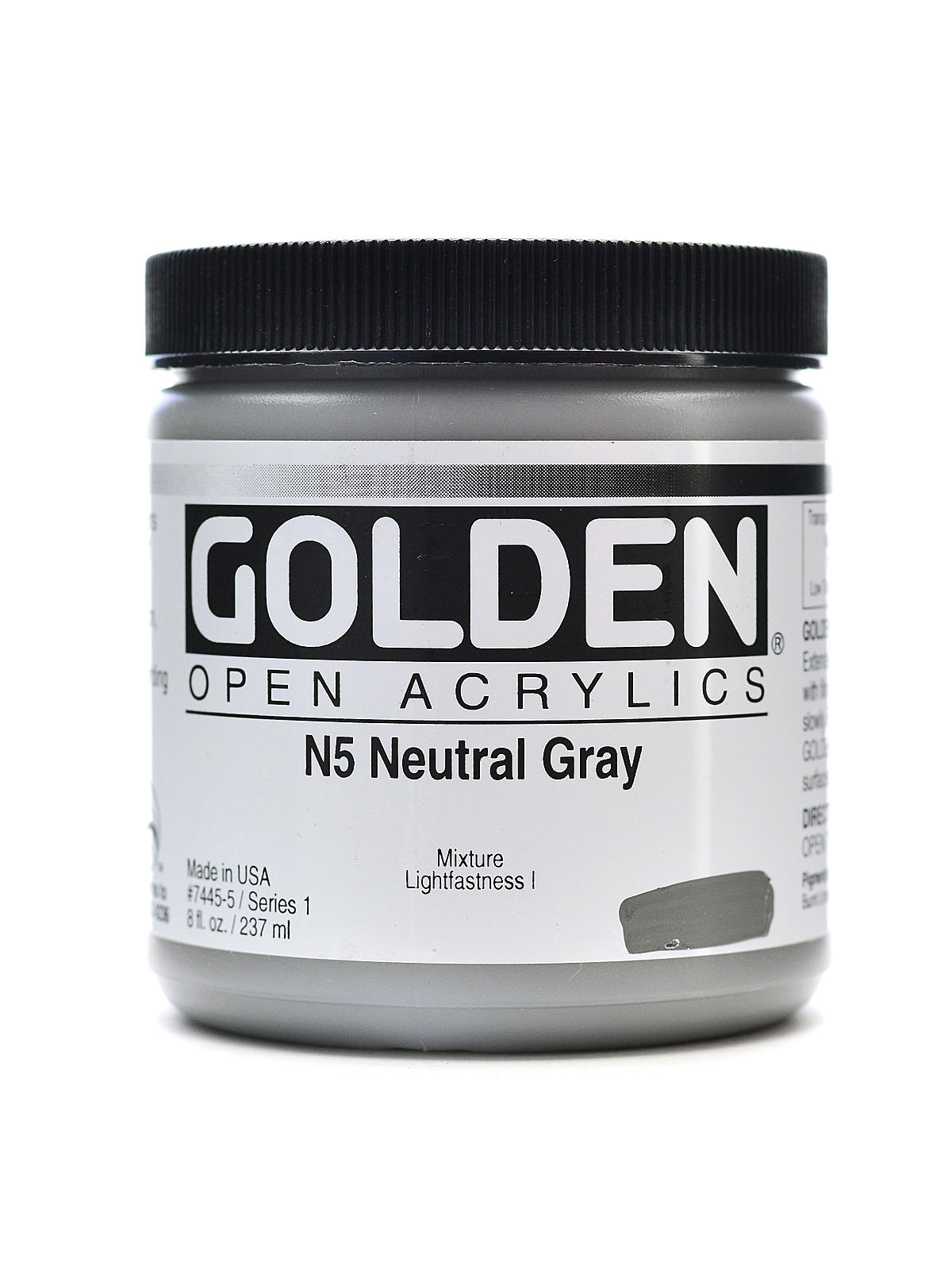 OPEN Acrylic Colors neutral gray N5 8 oz. jar