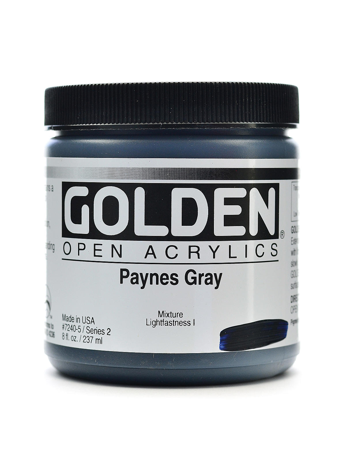 OPEN Acrylic Colors paynes gray 8 oz. jar
