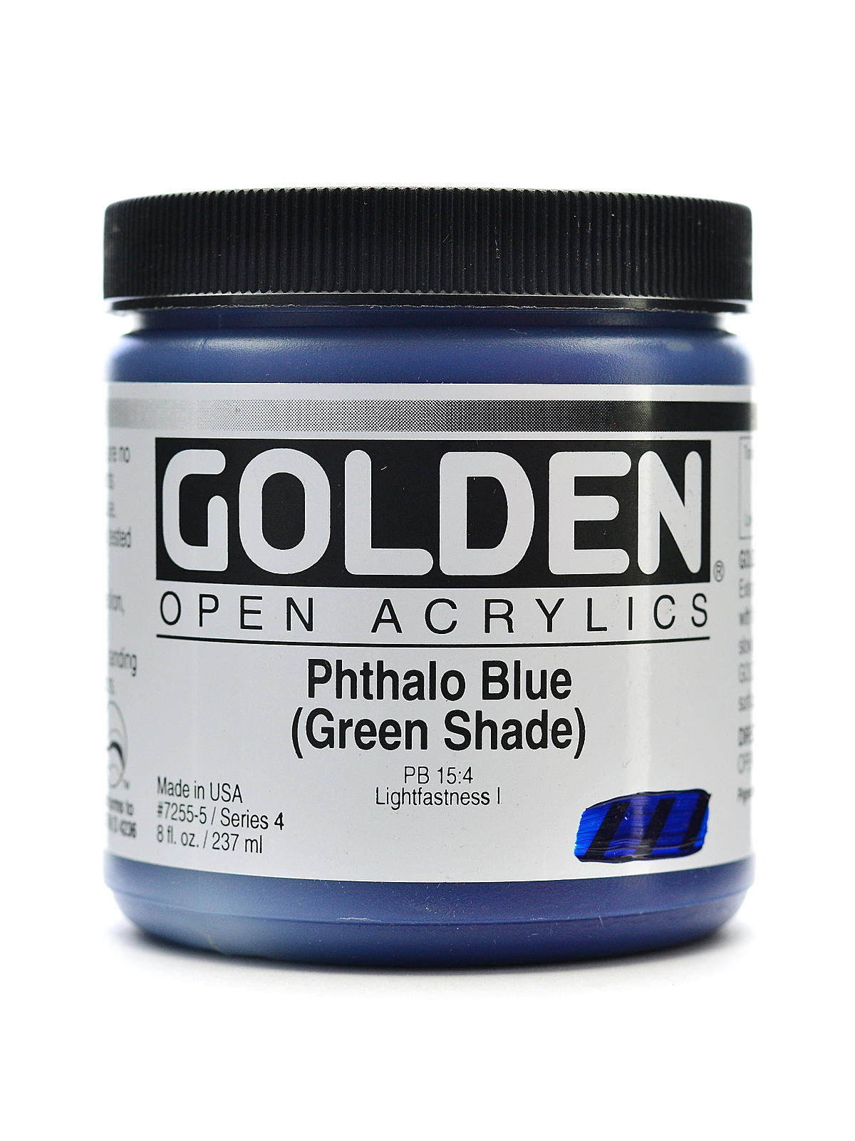 OPEN Acrylic Colors phthalo blue (green shade) 8 oz. jar