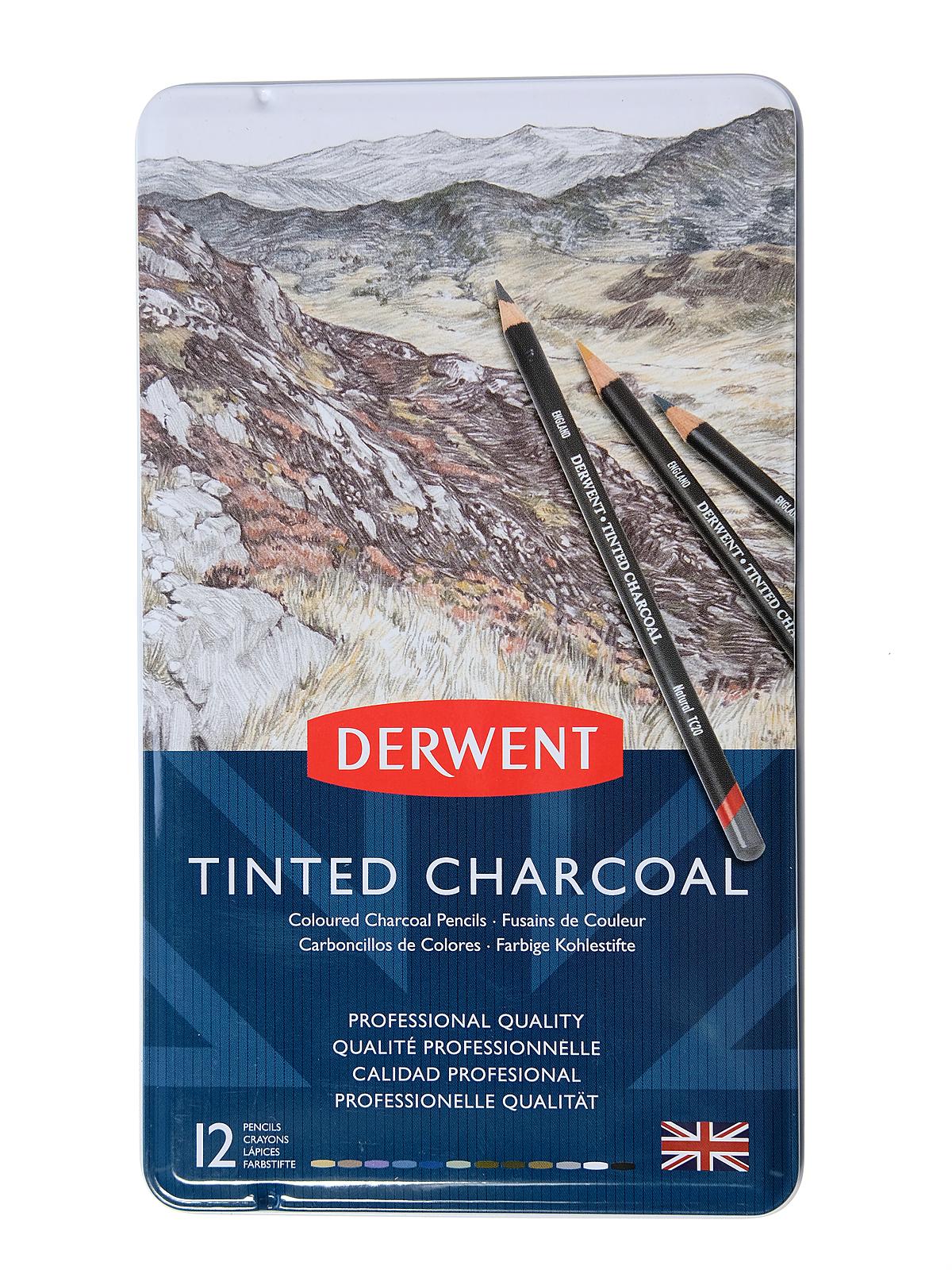 Tinted Charcoal Pencil Sets Set Of 12