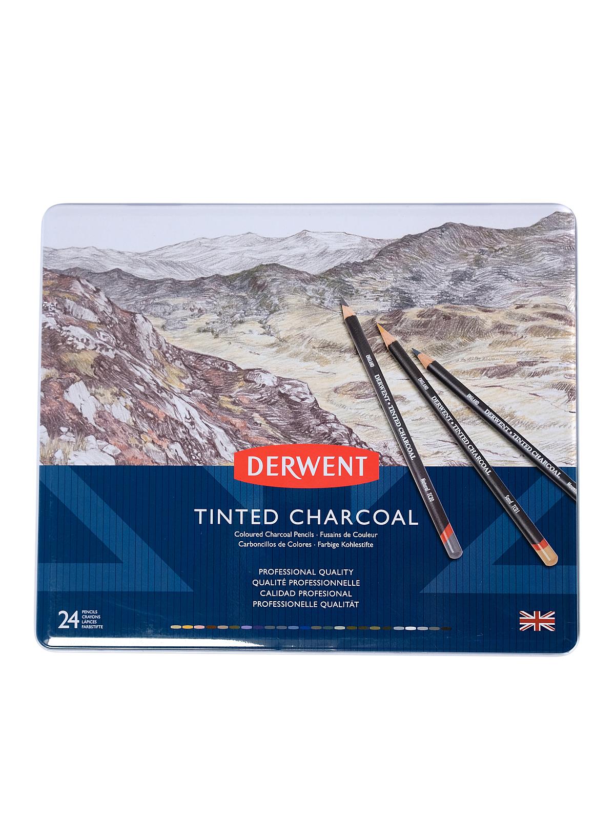 Tinted Charcoal Pencil Sets Set Of 24