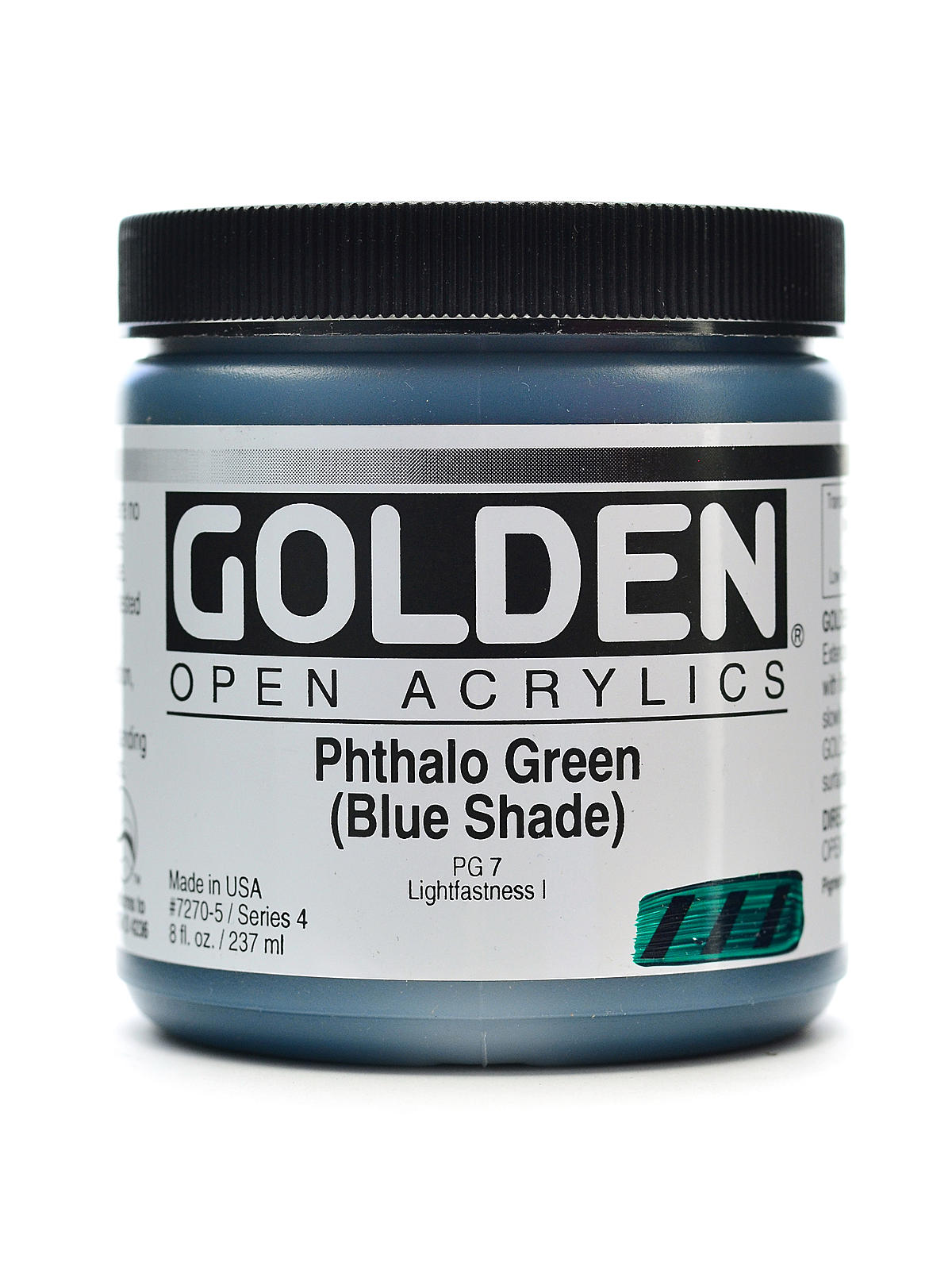 OPEN Acrylic Colors phthalo green (blue shade) 8 oz. jar
