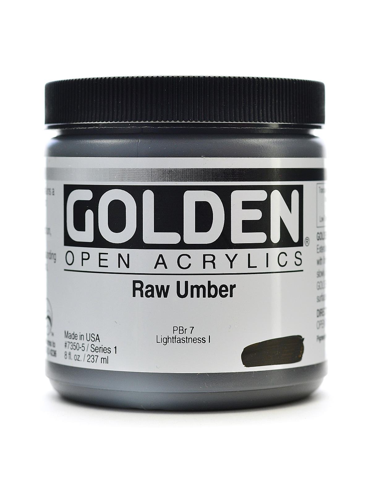 OPEN Acrylic Colors raw umber 8 oz. jar