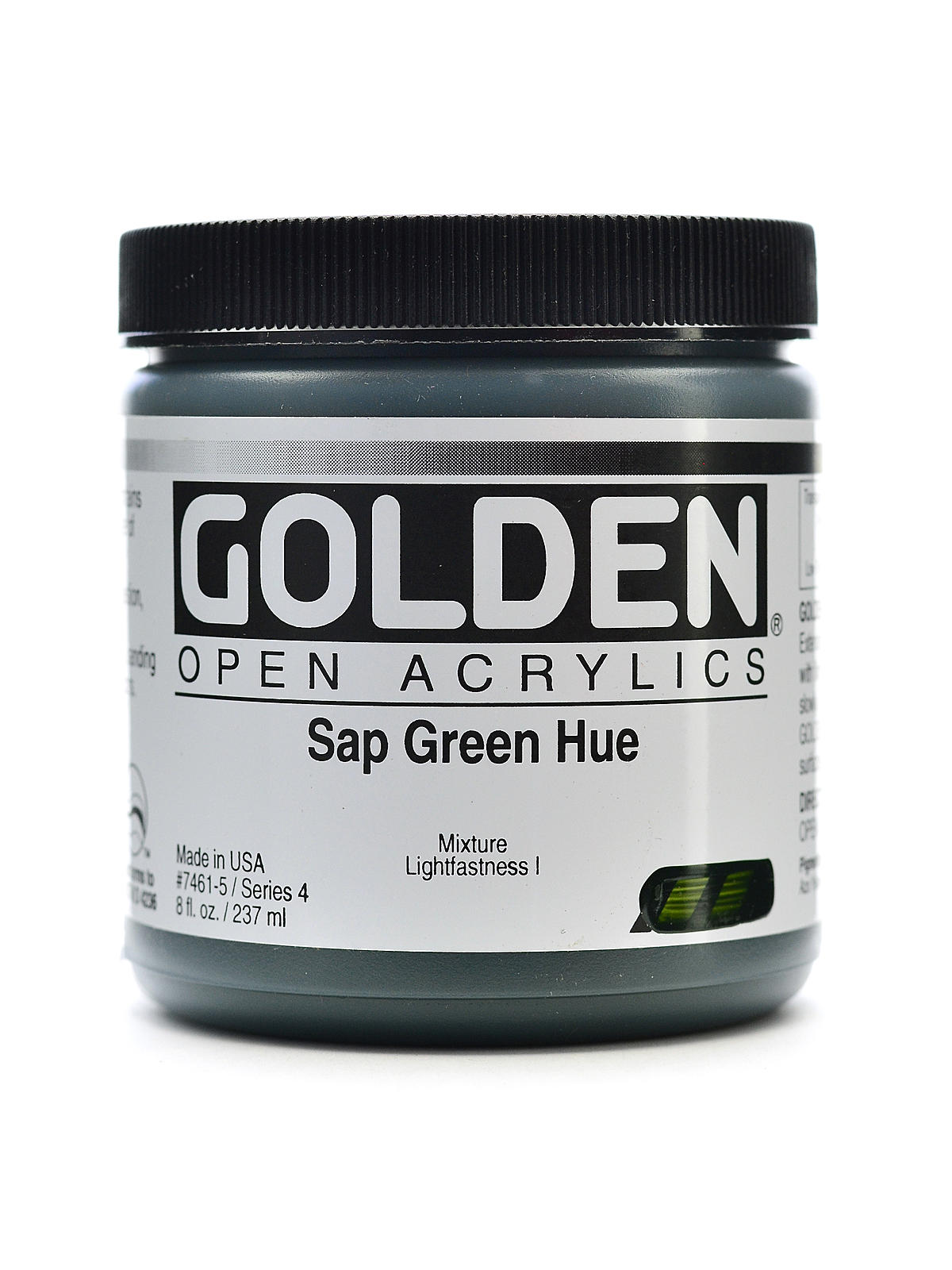 OPEN Acrylic Colors sap green hue 8 oz. jar