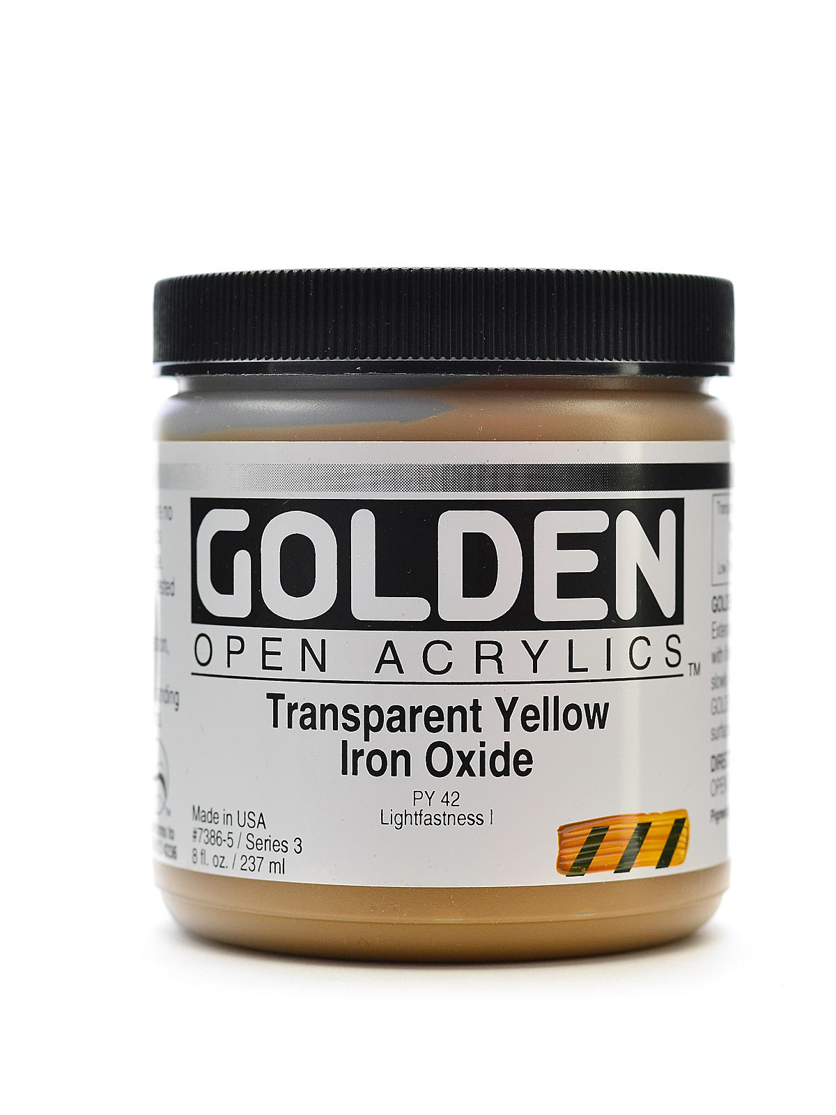 OPEN Acrylic Colors transparent yellow iron oxide 8 oz. jar