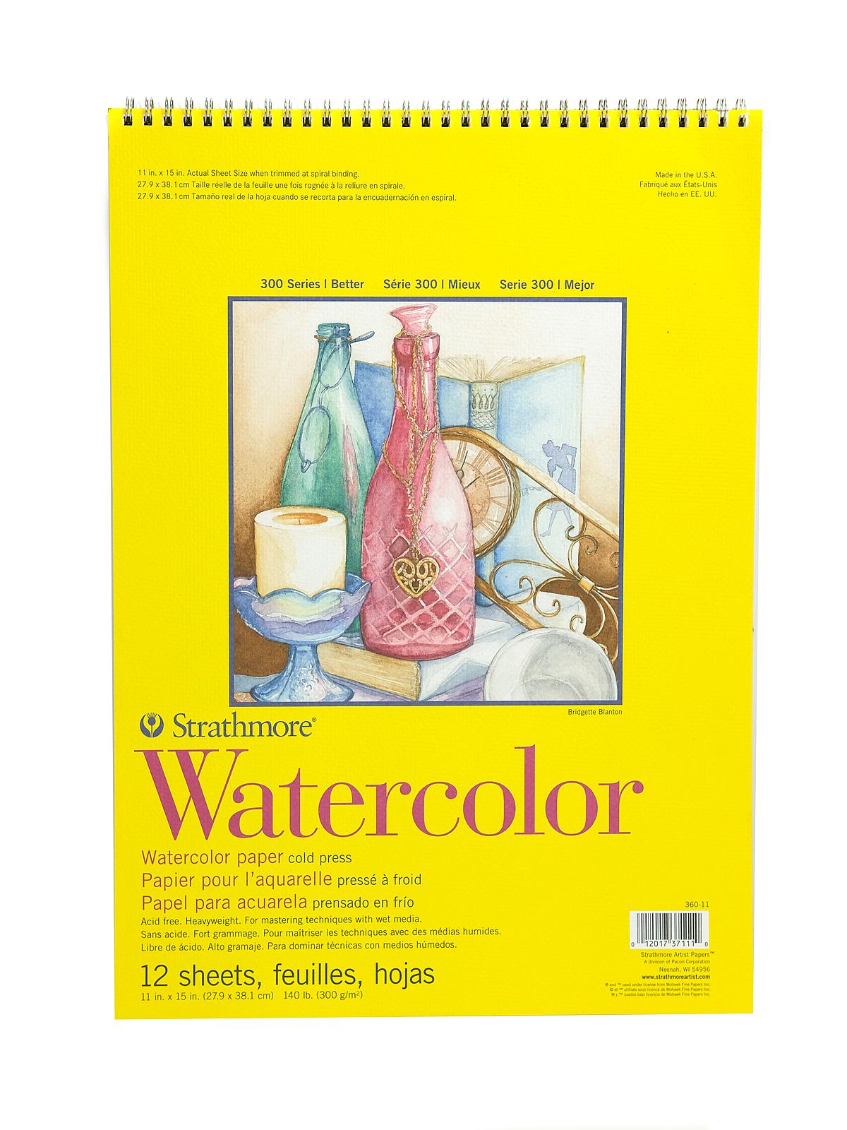 300 Series Watercolor Paper 11 in. x 15 in. pad of 12 wire bound
