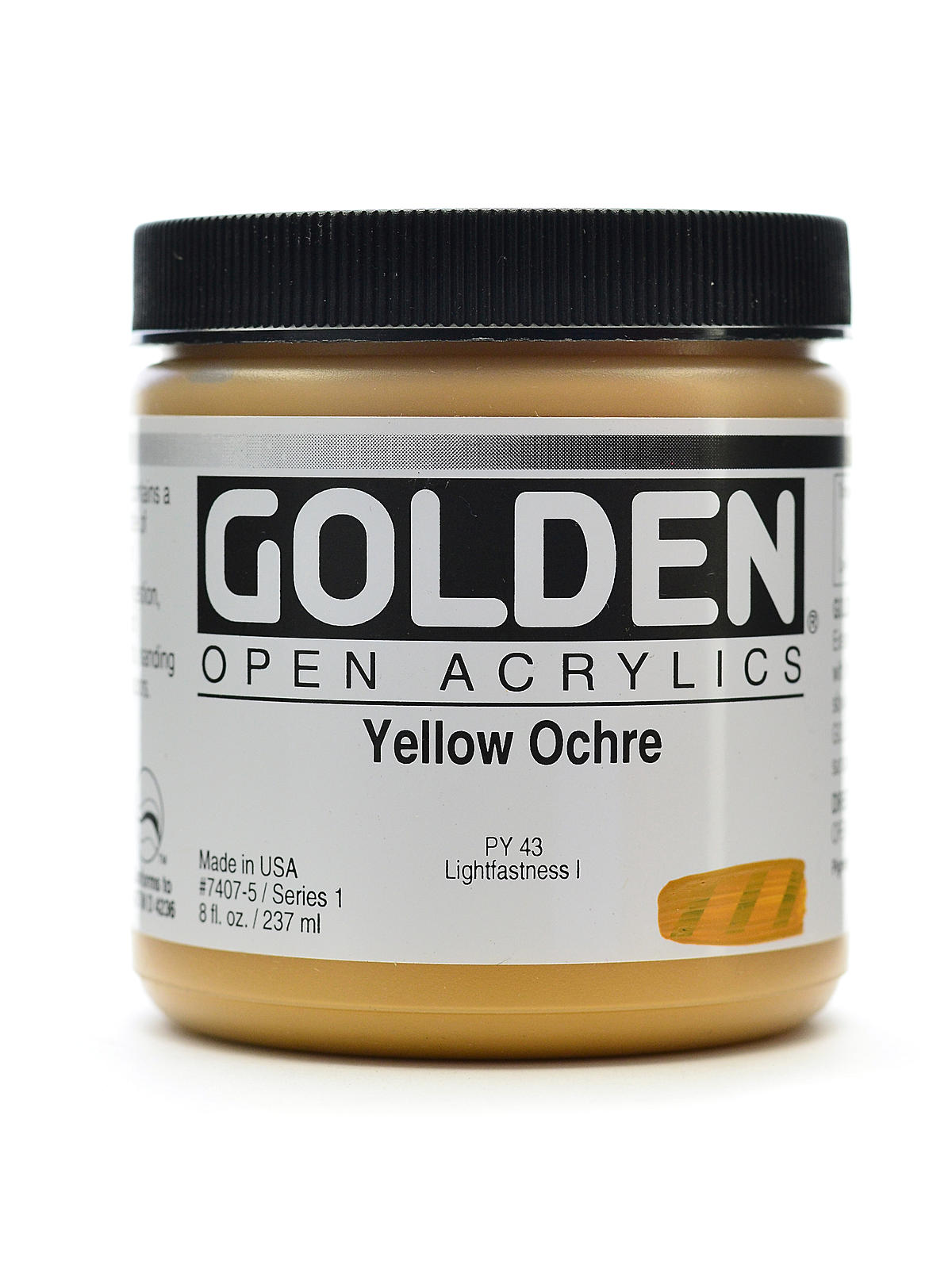 OPEN Acrylic Colors yellow ochre 8 oz. jar