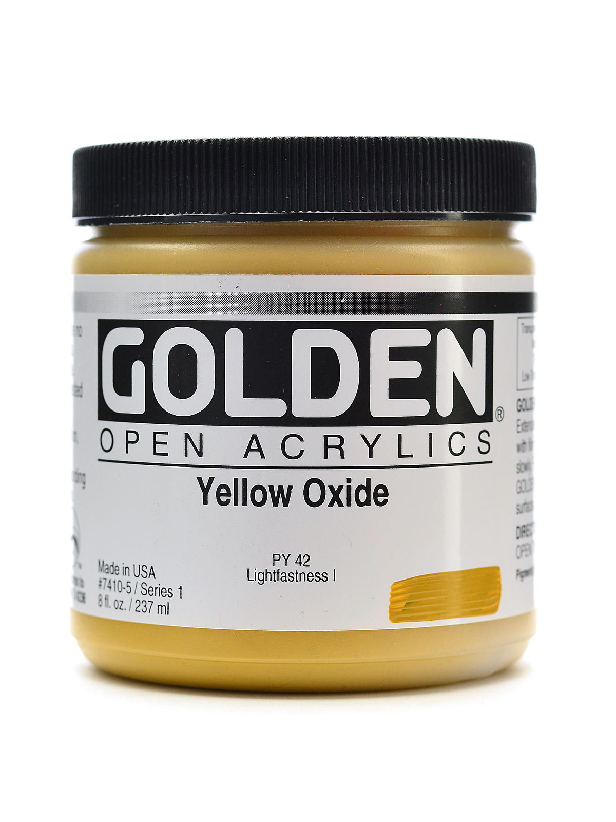 OPEN Acrylic Colors yellow oxide 8 oz. jar