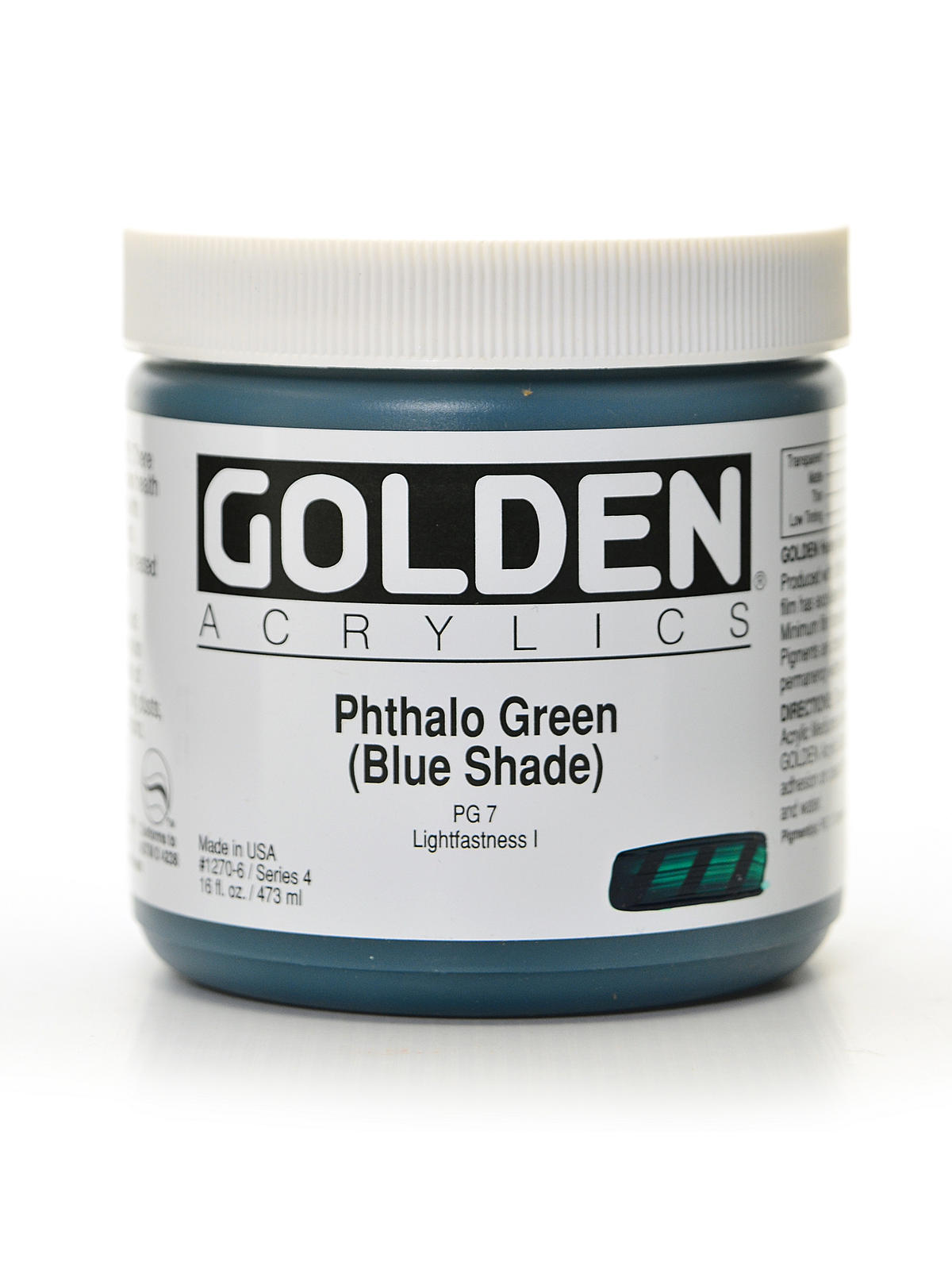 Heavy Body Acrylics phthalo green blue shade 16 oz.