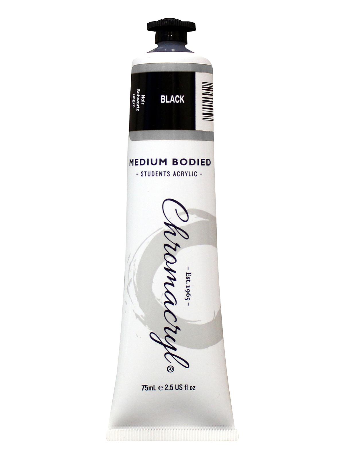 Chromacryl Students' Acrylic Paints black 75 ml