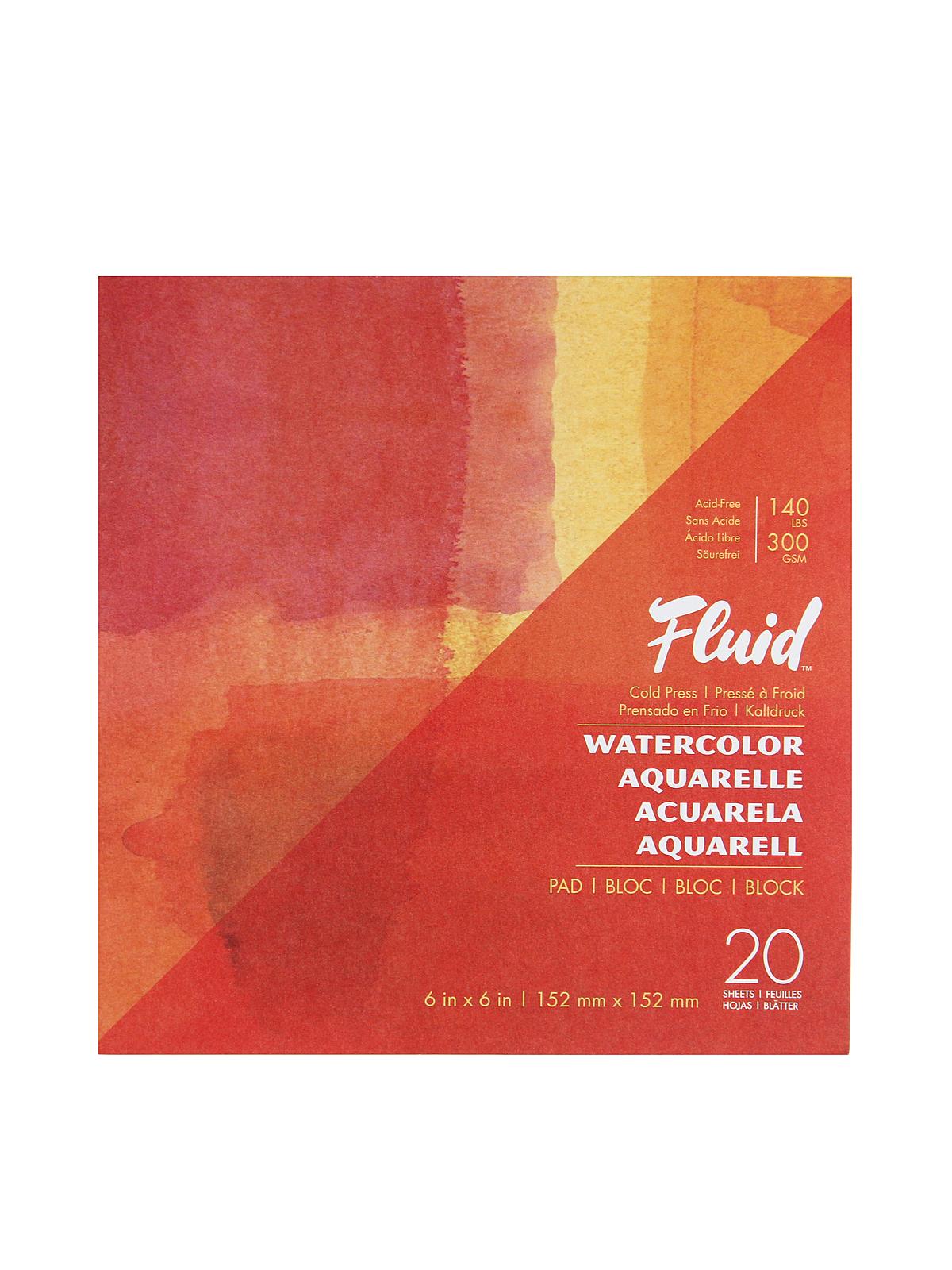 Watercolor Paper Pads 140 lb. cold pressed 6 in. x 6 in. 20 sheets