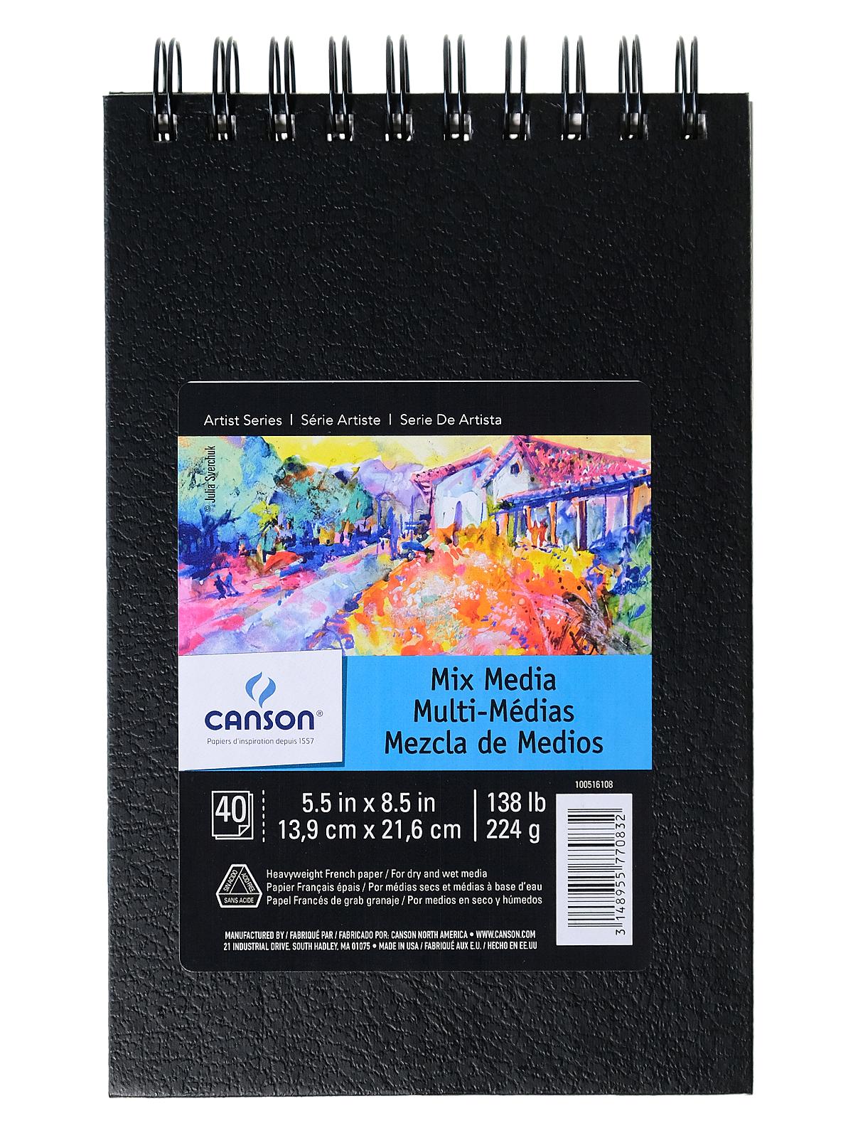 Mixed Media Art Books 5 1 2 In. X 8 1 2 In. Heavy Weight 40 Sheets