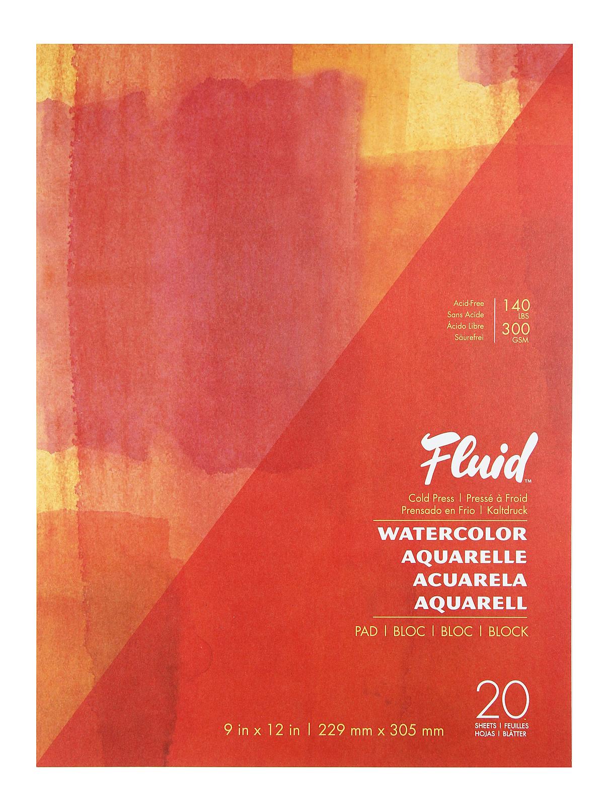 Watercolor Paper Pads 140 lb. cold pressed 9 in. x 12 in. 20 sheets