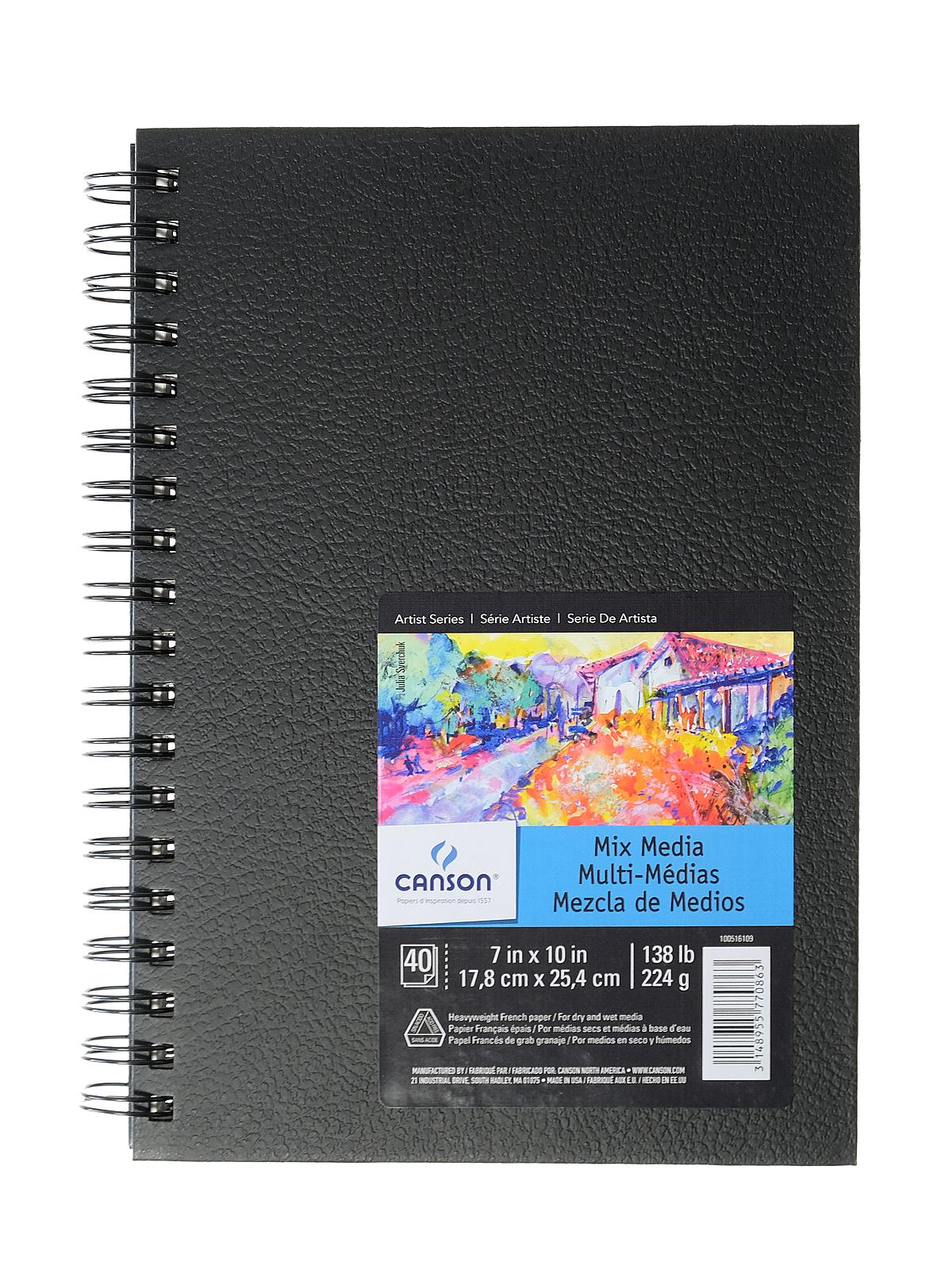 Art Book All Media Watercolor Sketch Books 7 In. X 10 In. Heavy Weight 40 Sheets