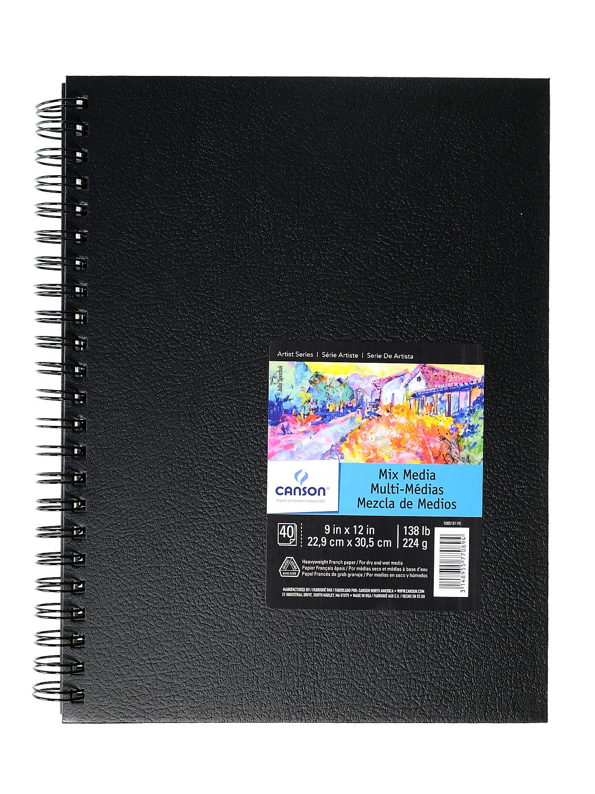 Art Book All Media Watercolor Sketch Books 9 In. X 12 In. Heavy Weight 40 Sheets