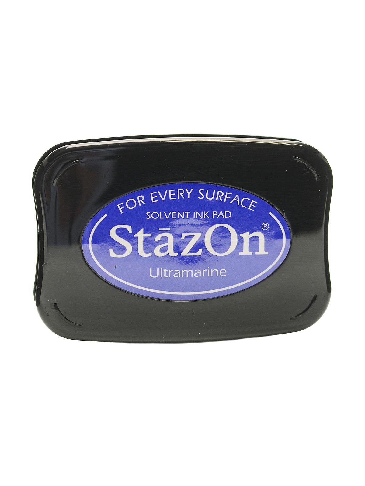 StazOn Solvent Ink ultramarine 3.75 in. x 2.625 in. full-size pad