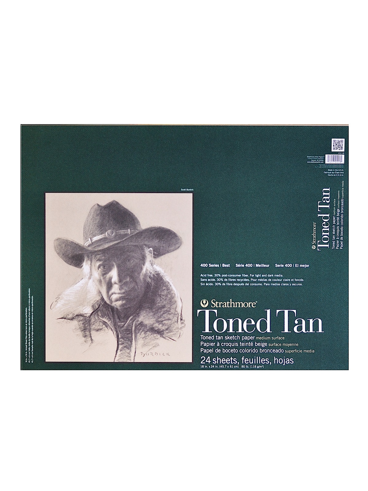 400 Series Toned Sketch Paper Pads (Wirebound) tan 18 in. x 24 in. 24 sheets