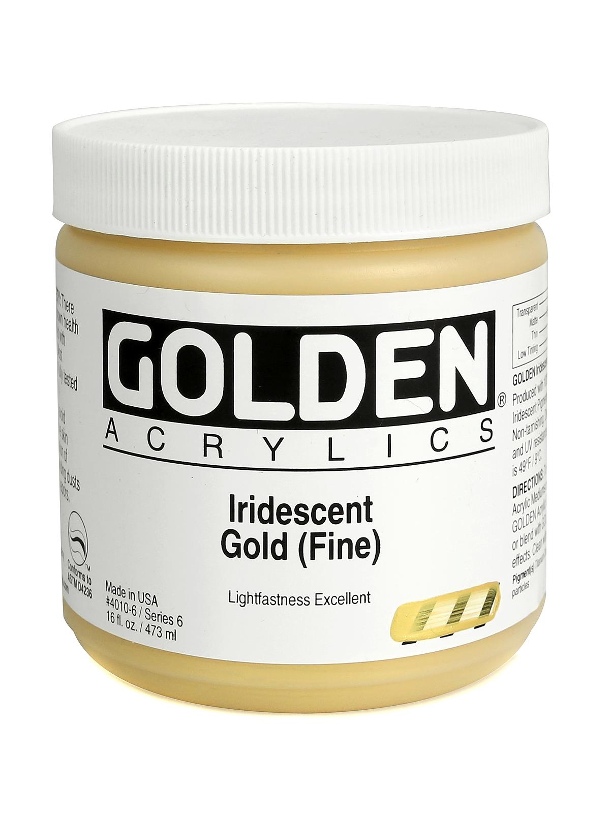 Iridescent and Interference Acrylics iridescent gold fine 16 oz.