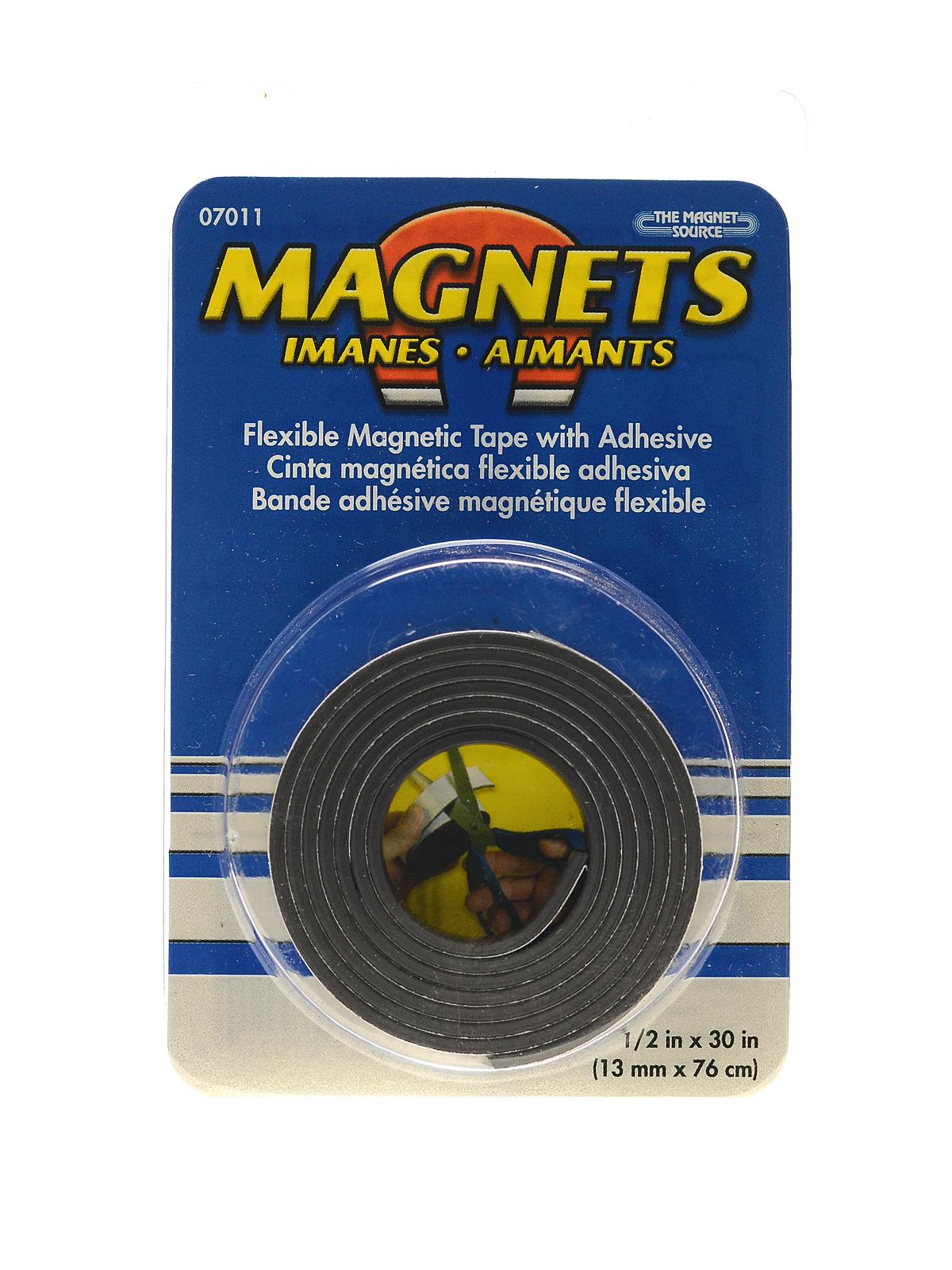 Flexible Magnetic Strips with Adhesive 1 2 in. x 30 in.