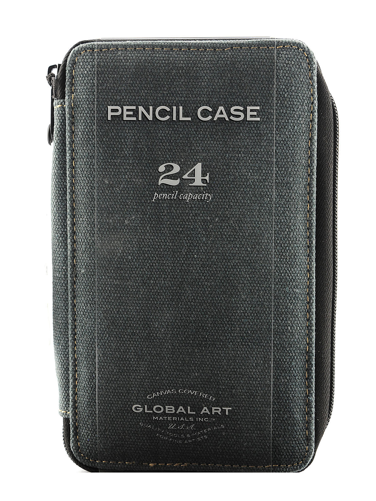 Canvas Pencil Cases steel blue holds 24 pencils