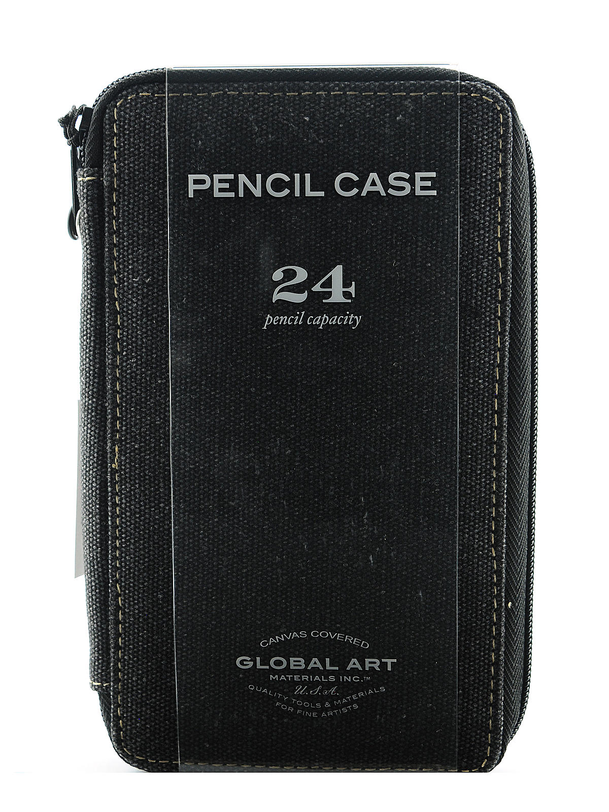 Canvas Pencil Cases Black Holds 24 Pencils