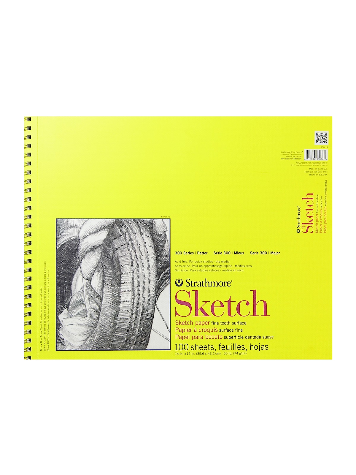 300 Series Sketch Pads 14 In. X 17 In. Wire Bound 100 Sheets