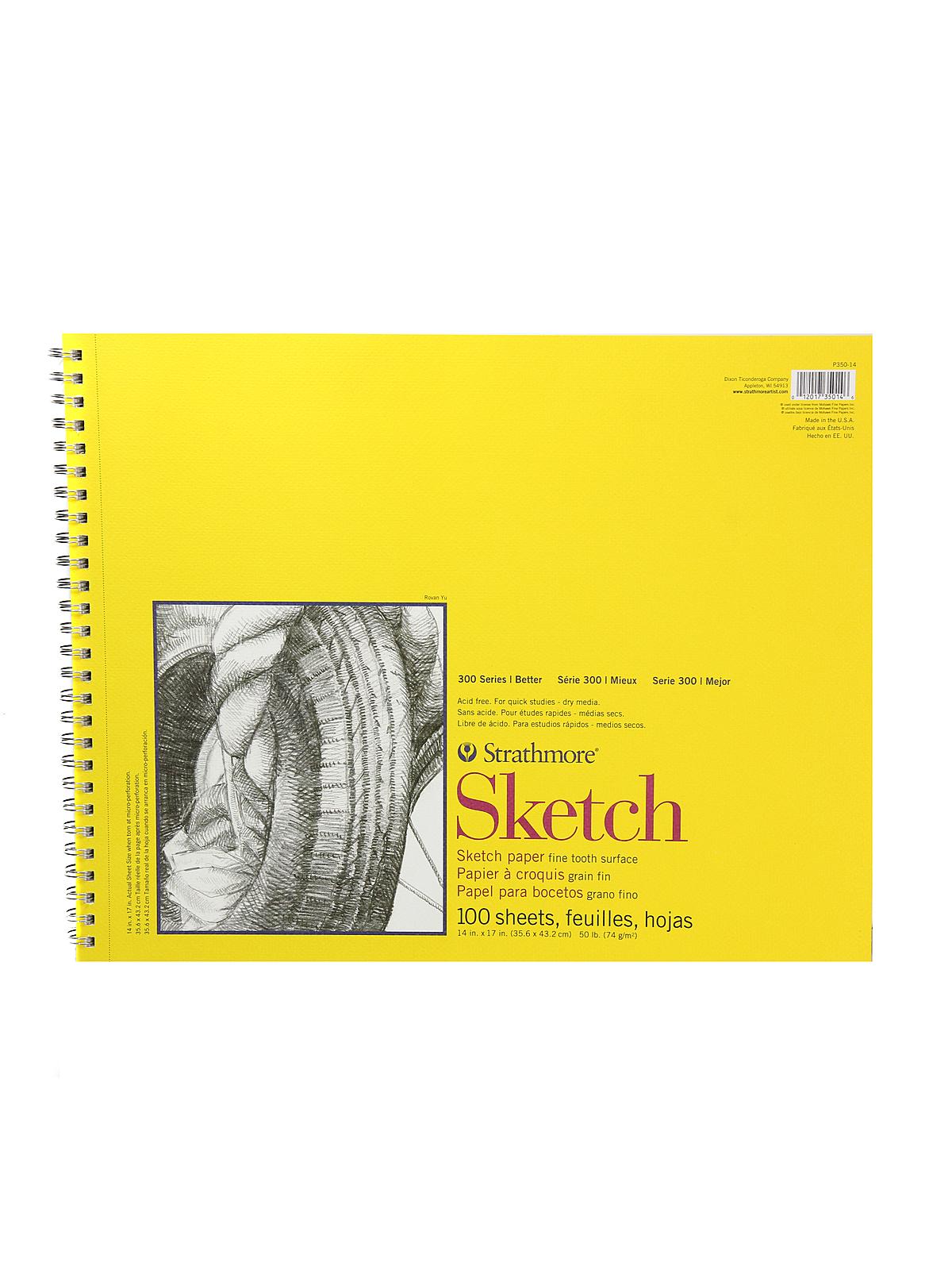 300 Series Sketch Pads 14 in. x 17 in. wire bound 100 sheets