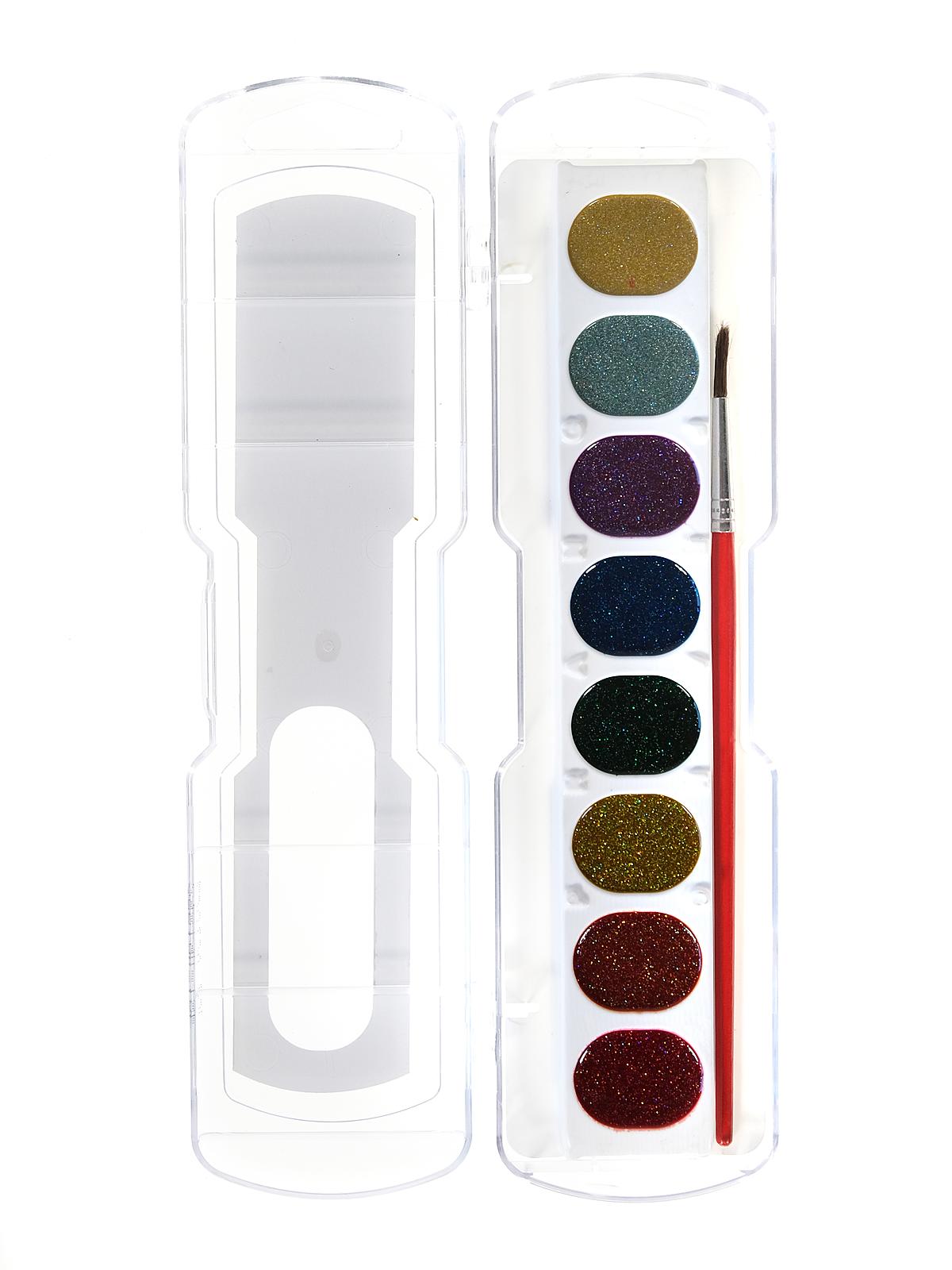 Watercolor Sets oval glitter set of 8